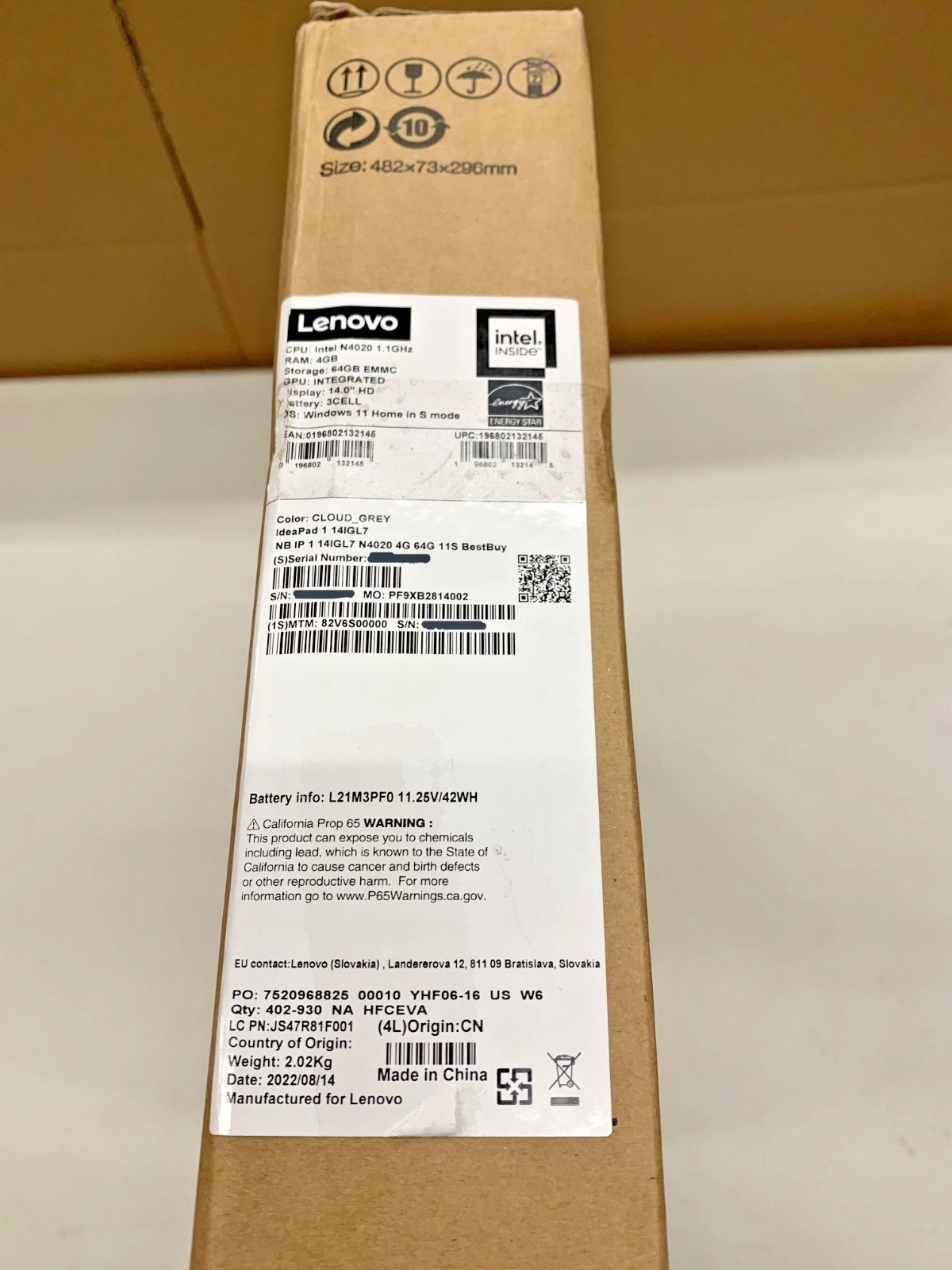 Lenovo – N4020 14.0″ HD Laptop – Celeron N4020 – 4GB Memory – 64GB eMMC …