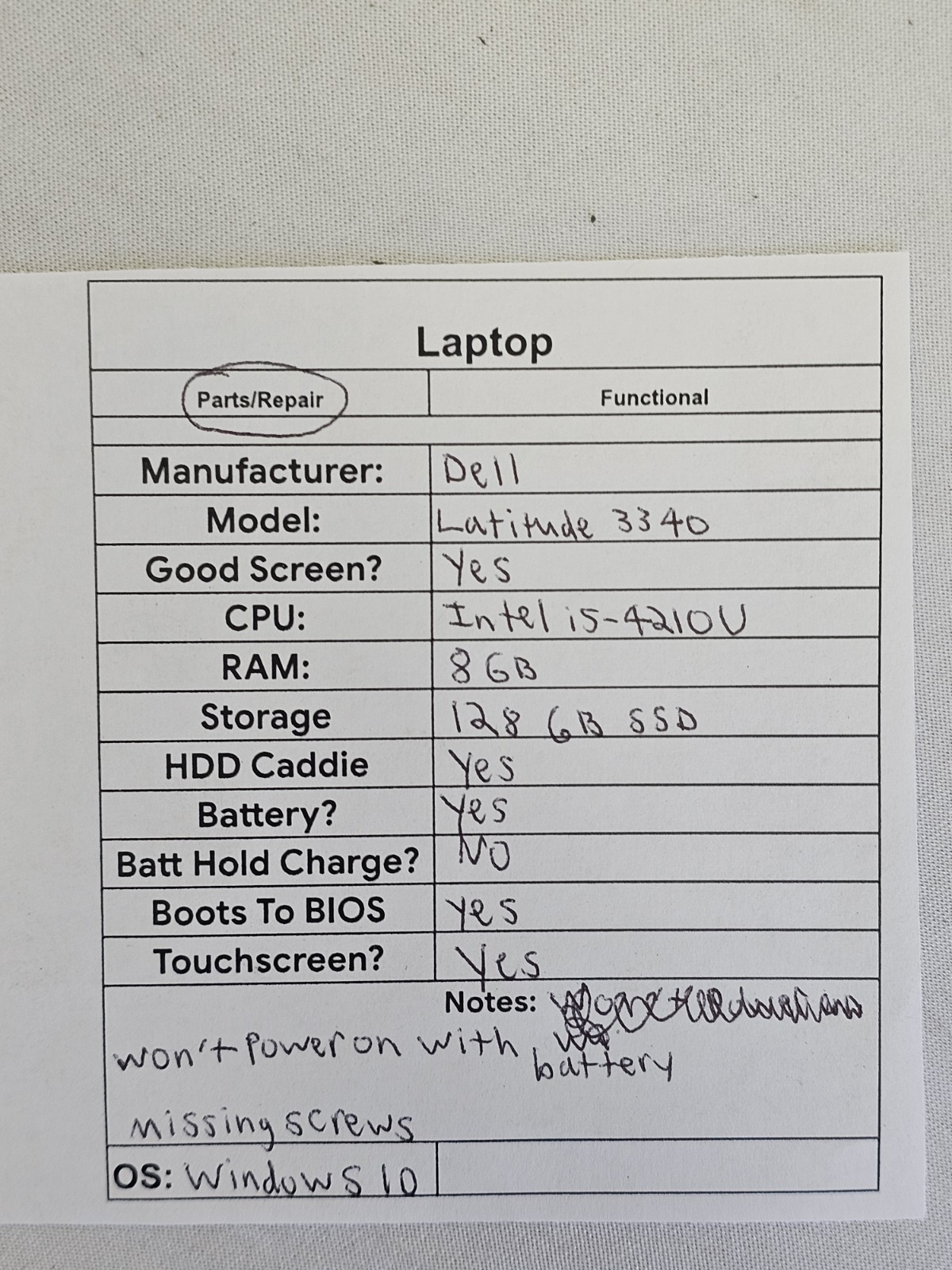 Dell Latitude 3340 Laptop – Intel i5-4210u – 8GB RAM – 128GB SSD – Win 10 – READ