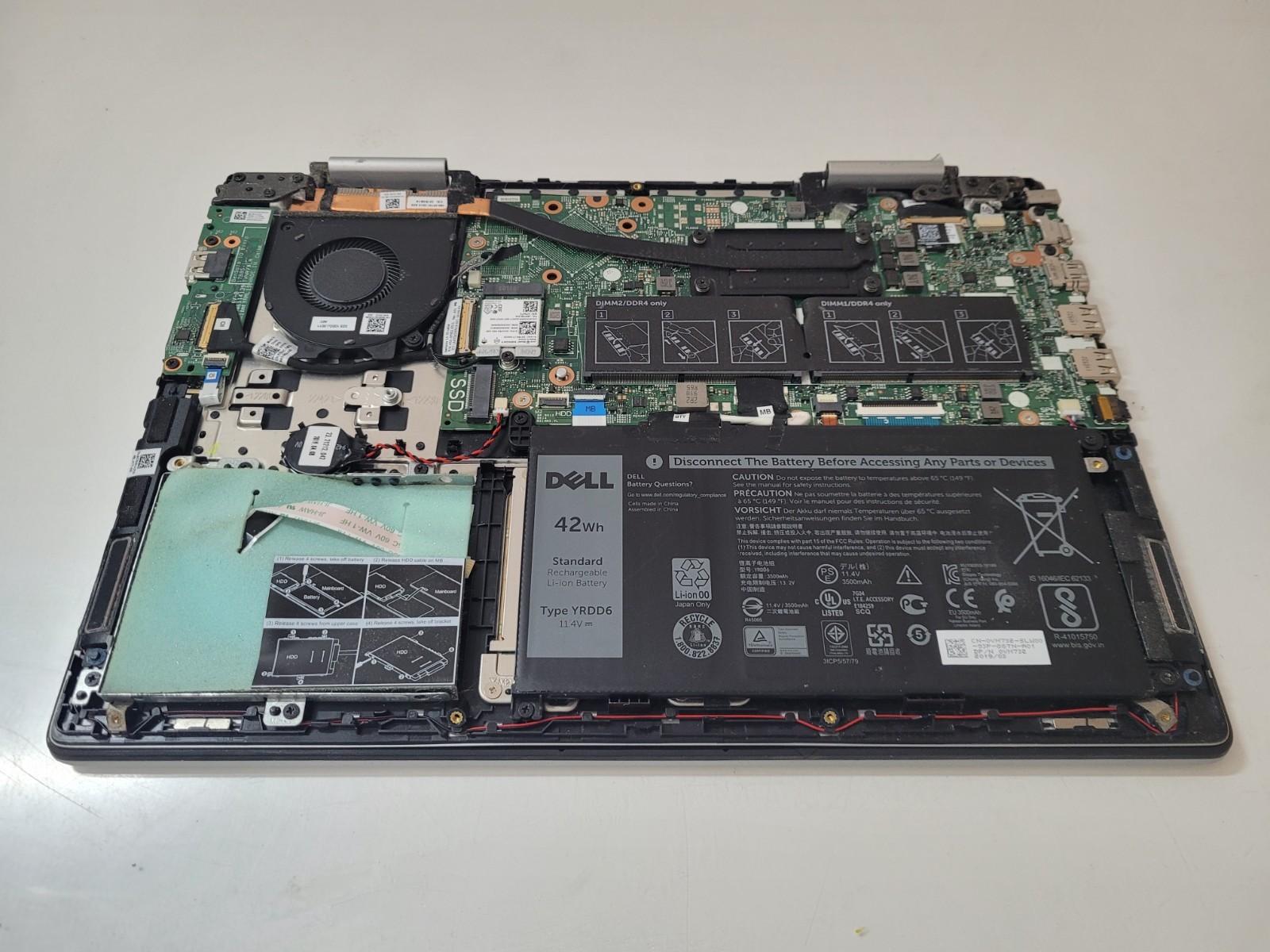 Dell Inspiron 5482 Intel Core i5-8265U 1.6Ghz 4GB Ram No SSD 14″ Laptop