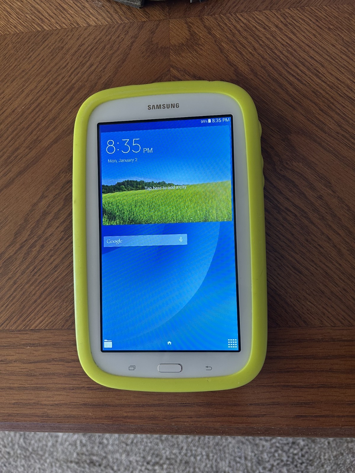 Samsung Galaxy Tab E Lite Android Tablet – White w/ Yellow Case