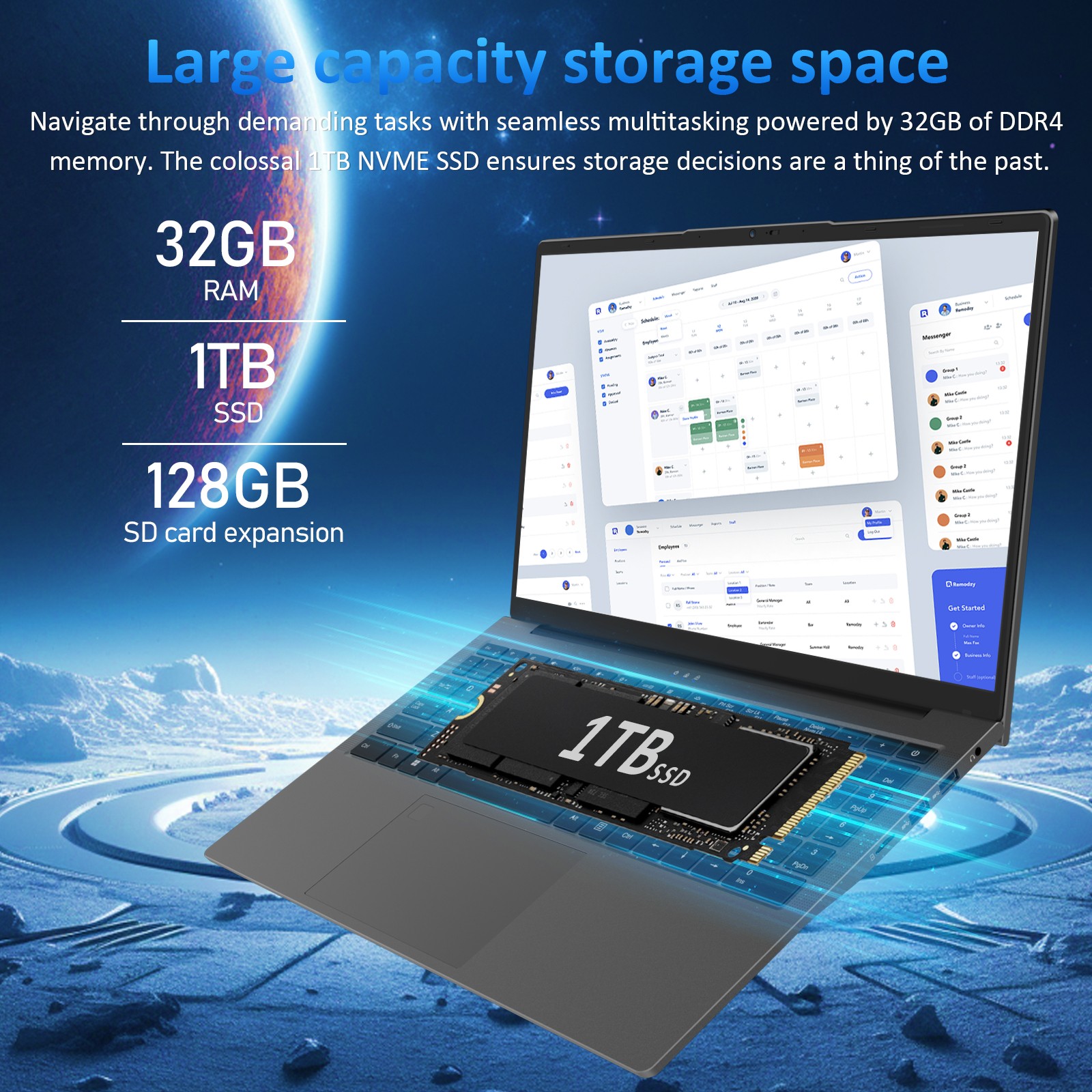 Auusda 15.6” light gaming laptop AMD R7 5825U 32GB RAM 1TB SSD W11 PRO TypeC