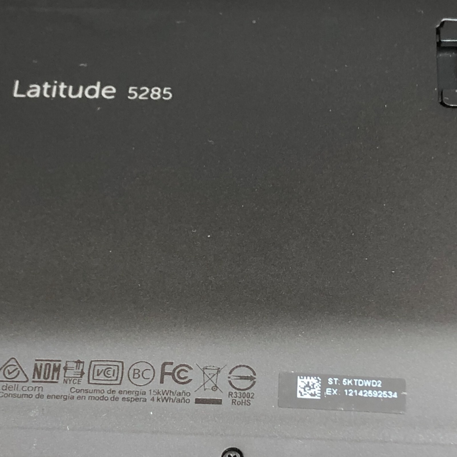 DELL LATITUDE 5285 i5-7300U @ 2.60GHz 8GB RAM 256GB SSD WIN-10P*FOR PARTS/REPAIR
