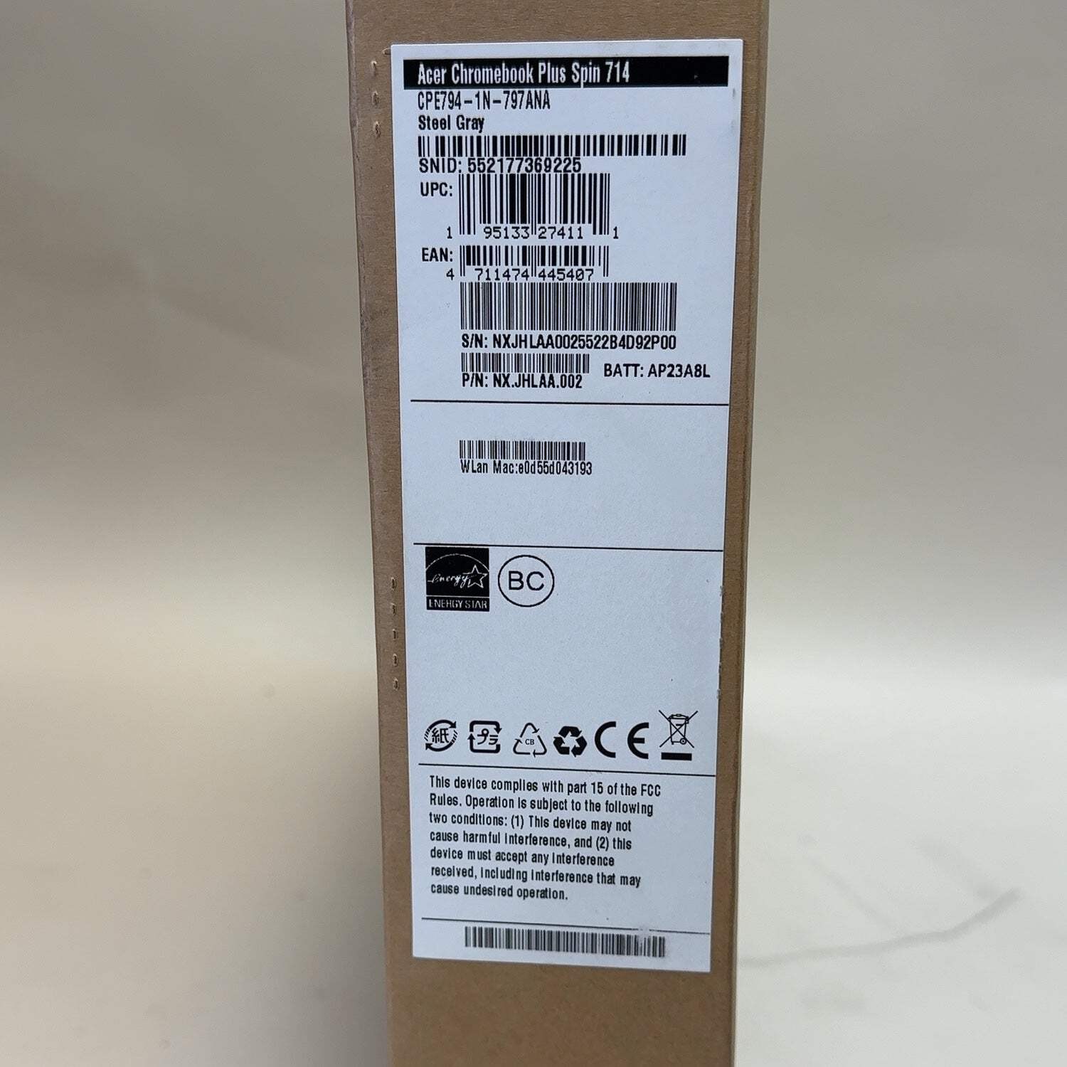 New AcerChromebook Plus Spin 714 14″ Core Ultra 7 155U 1.5GHz 16GB RAM 256GB SSD