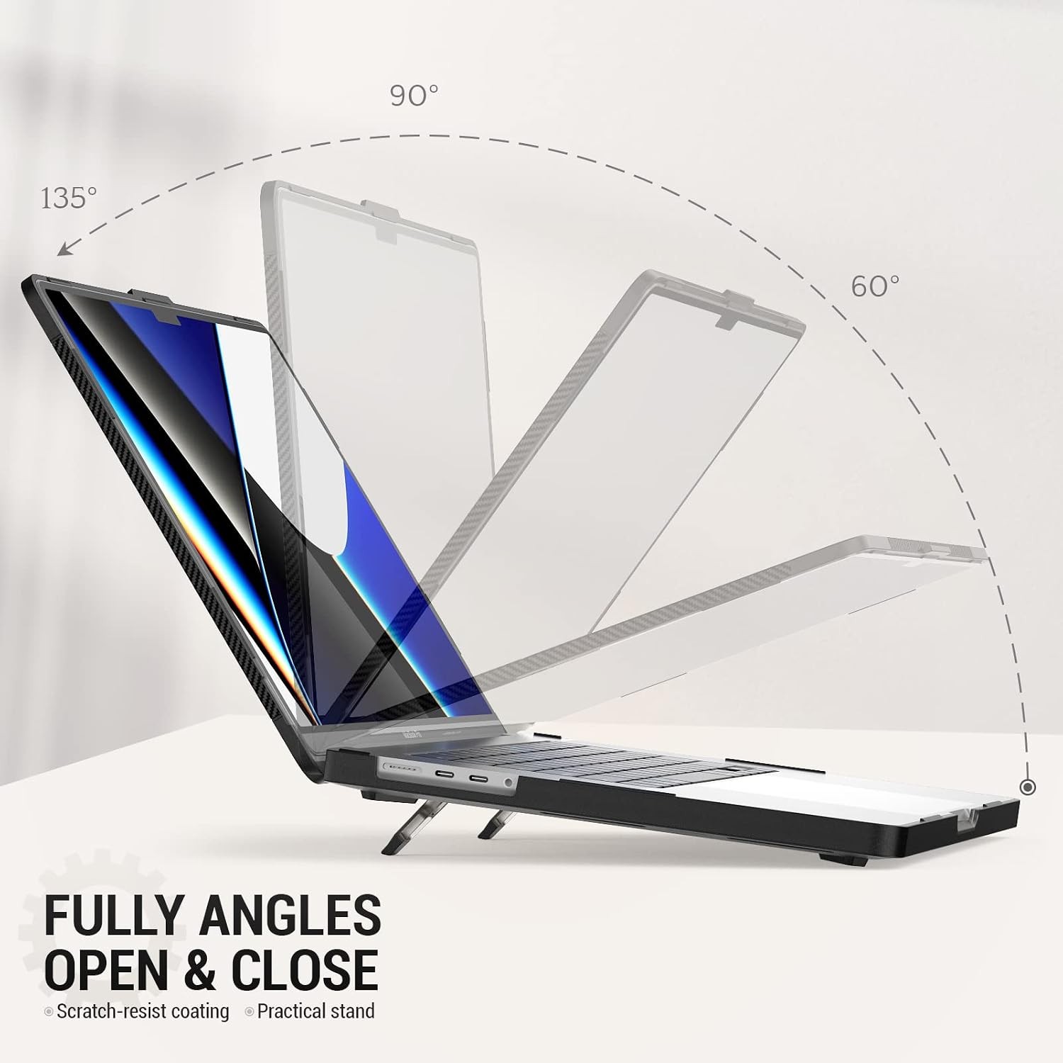 MacBook Pro 16 inch Case with Shock Absorbing Protection, Folding Stand & Mouse