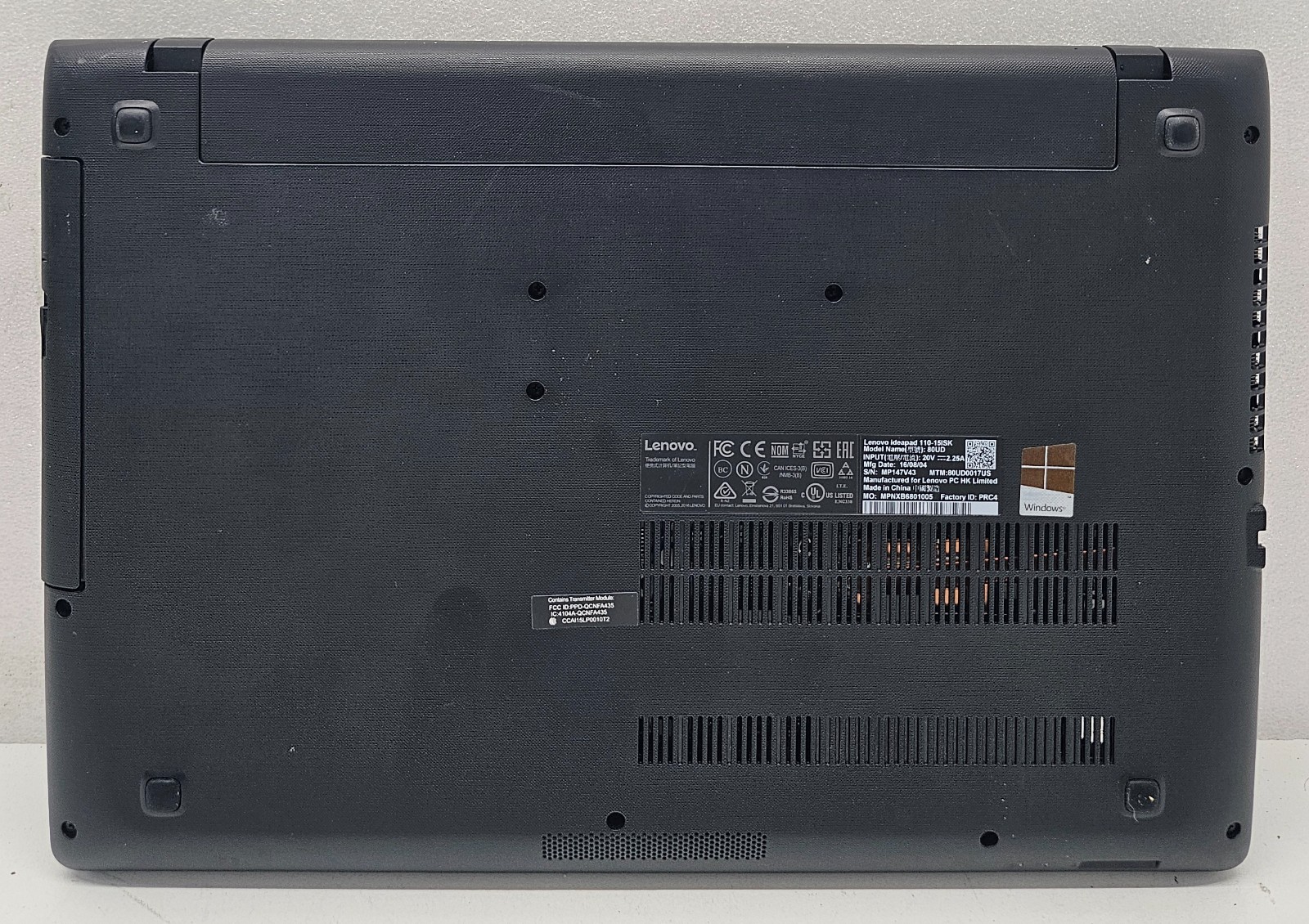 Lenovo IdeaPad 110-15ISK 15.6″ Laptop Intel i3-6100U 4GB Ram 1TB HDD NO OS (FL)