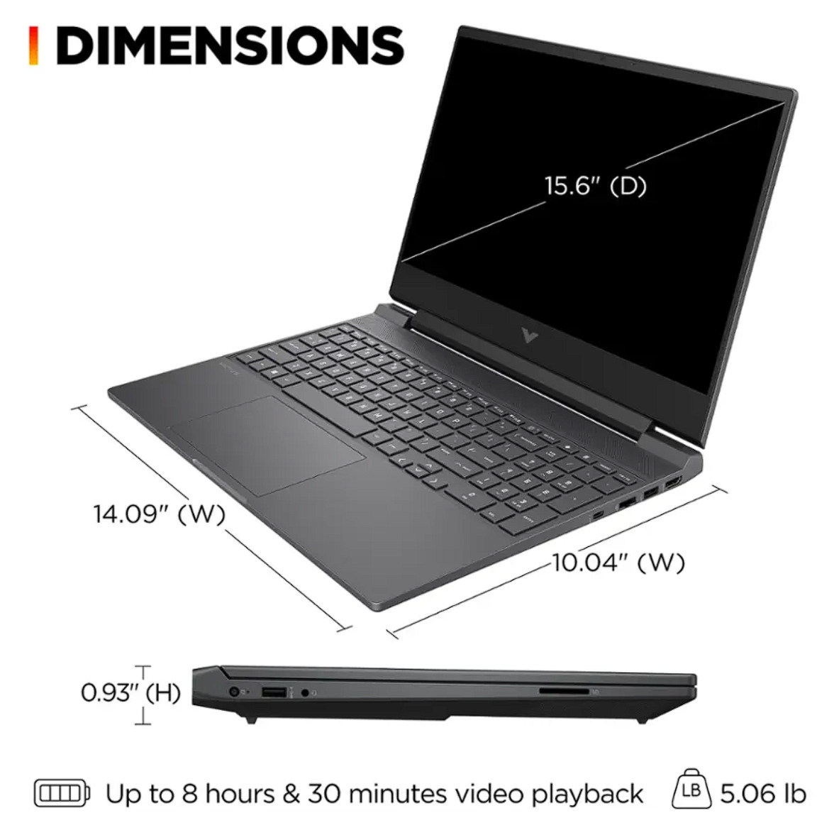 HP Victus 15-fb2063dx 15.6″ Ryzen 5 7535HS 8GB DDR5 512GB SSD Radeon RX 6550M