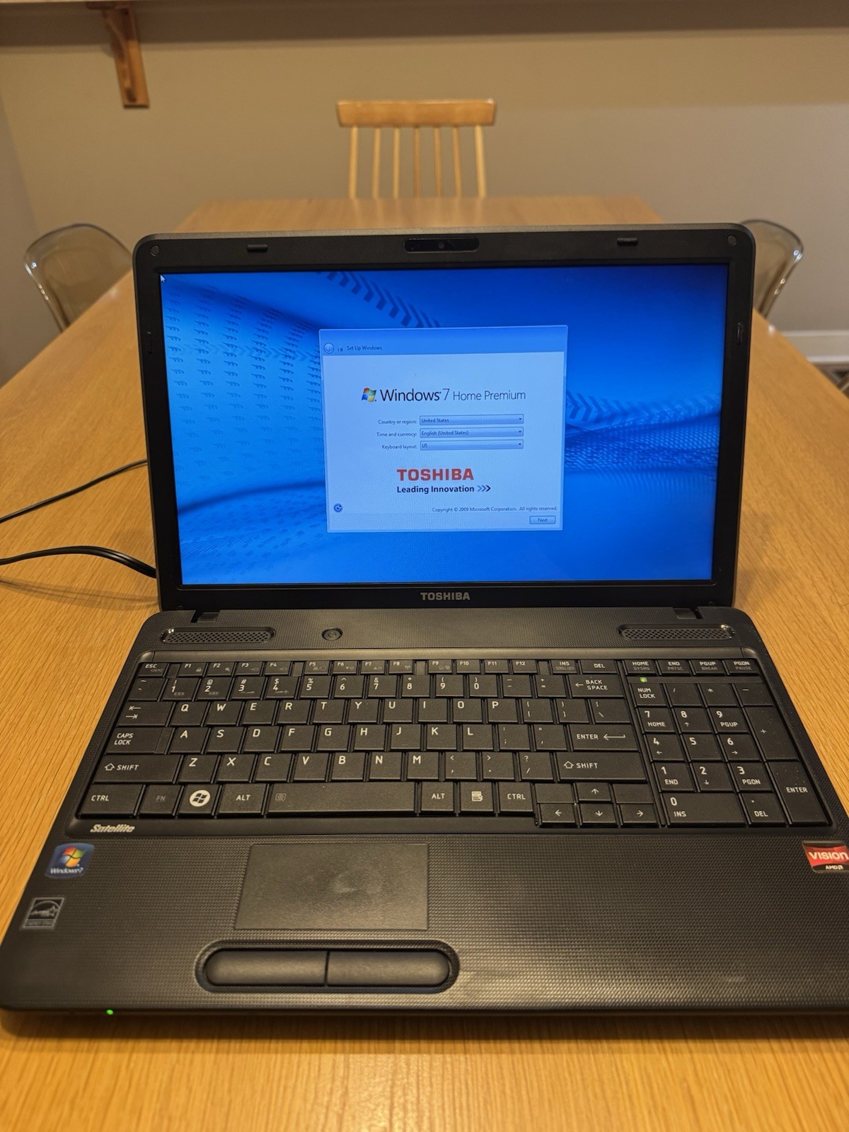 Toshiba Laptop Windows 7
