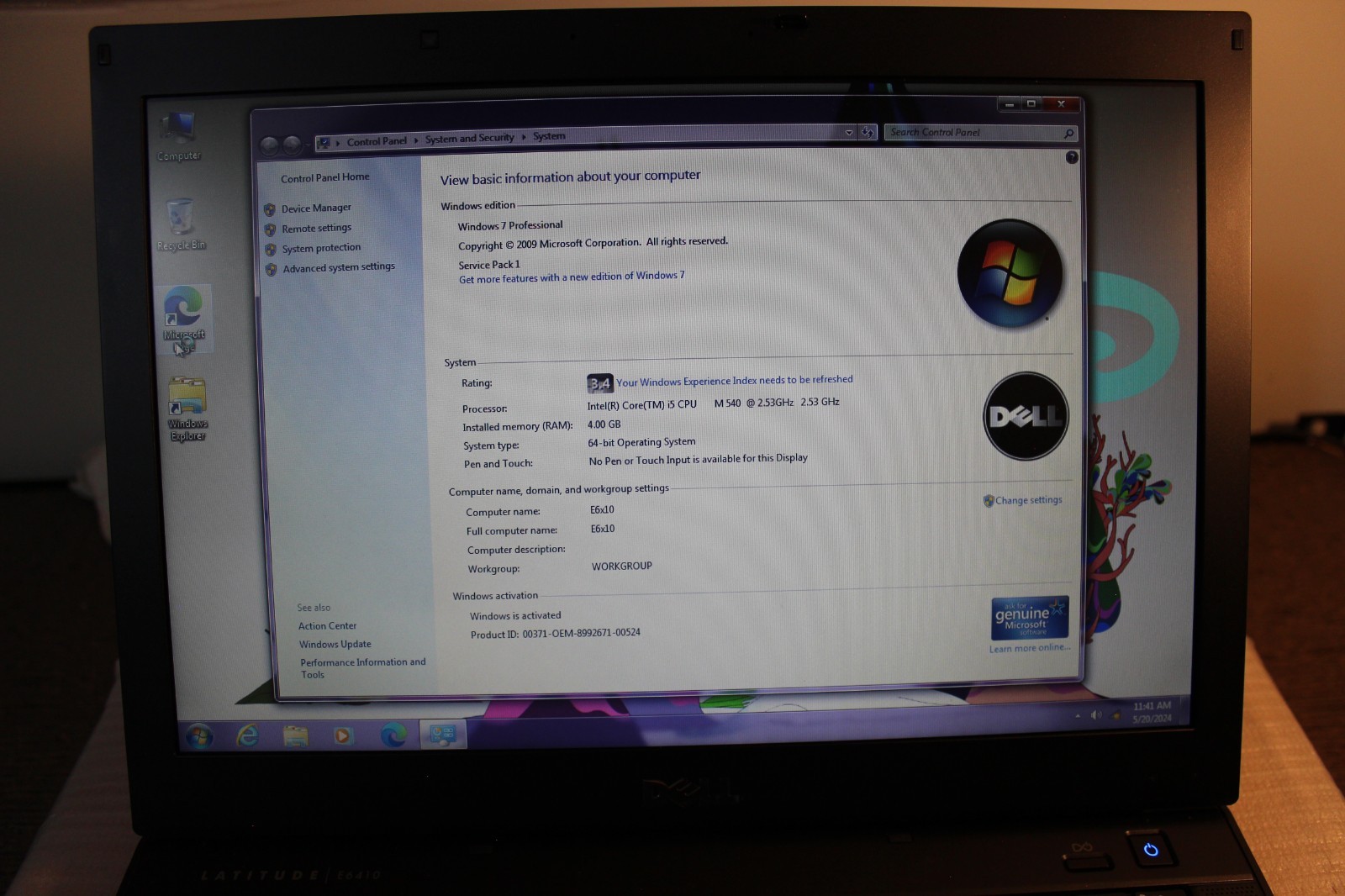 Dell E6410 (2.53GHz/4GB/128GB SSD/DVDRW) WXGA Windows 7 PRO or 10 PRO 64-Bit
