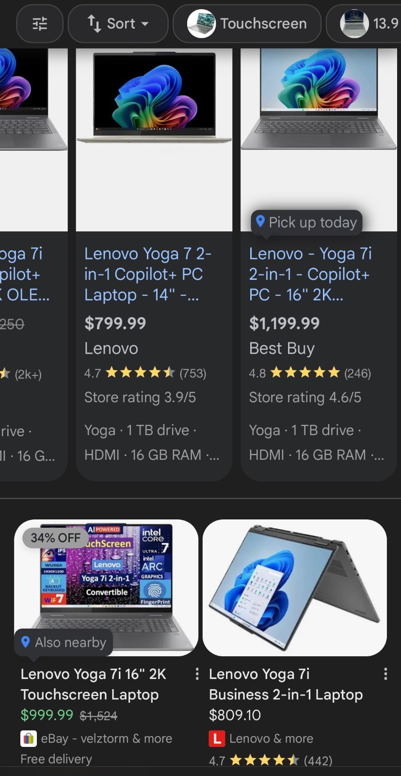 Lenovo – Yoga 7i 2-in-1 – Copilot+ PC – 14″ 2K OLED Touchscreen Laptop – Inte…