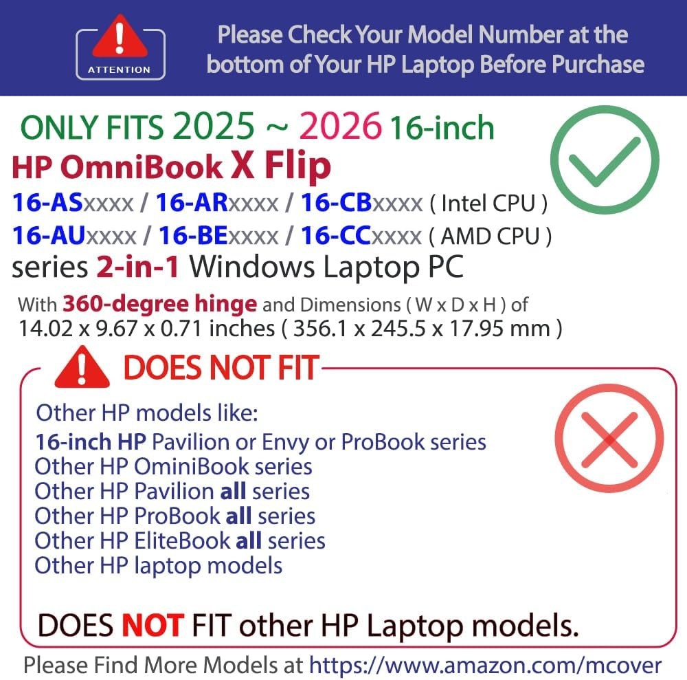 Sleeve for 16” 2025+ HP OmniBook X Flip 2-in-1 Windows Laptop – Aqua