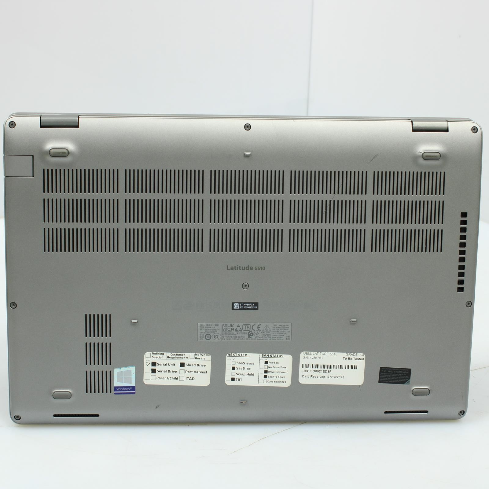 Dell Latitude 5510 Intel Core i7 10th Gen 8GB RAM No Drive/OS/Battery Laptop