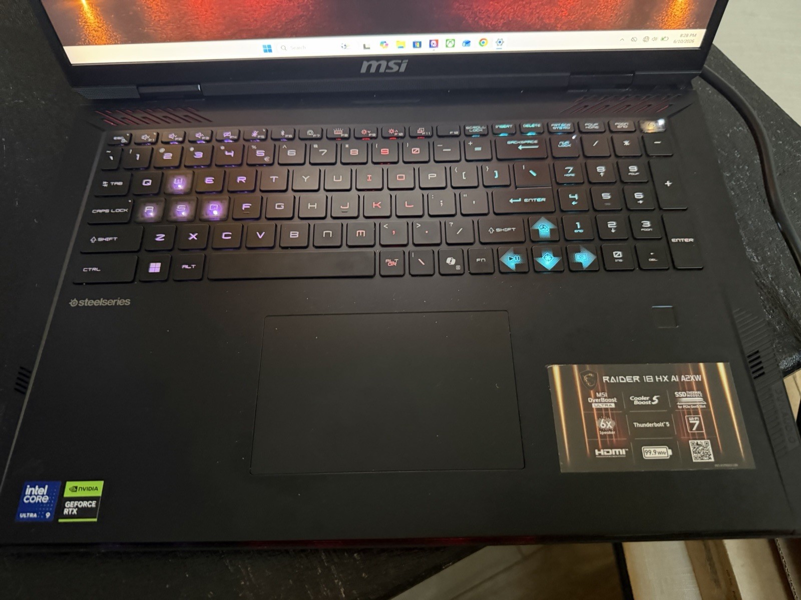 MSI Raider 18” HX Laptop Core Ultra 9 RTX 5080 64GB RAM 2TB SSD