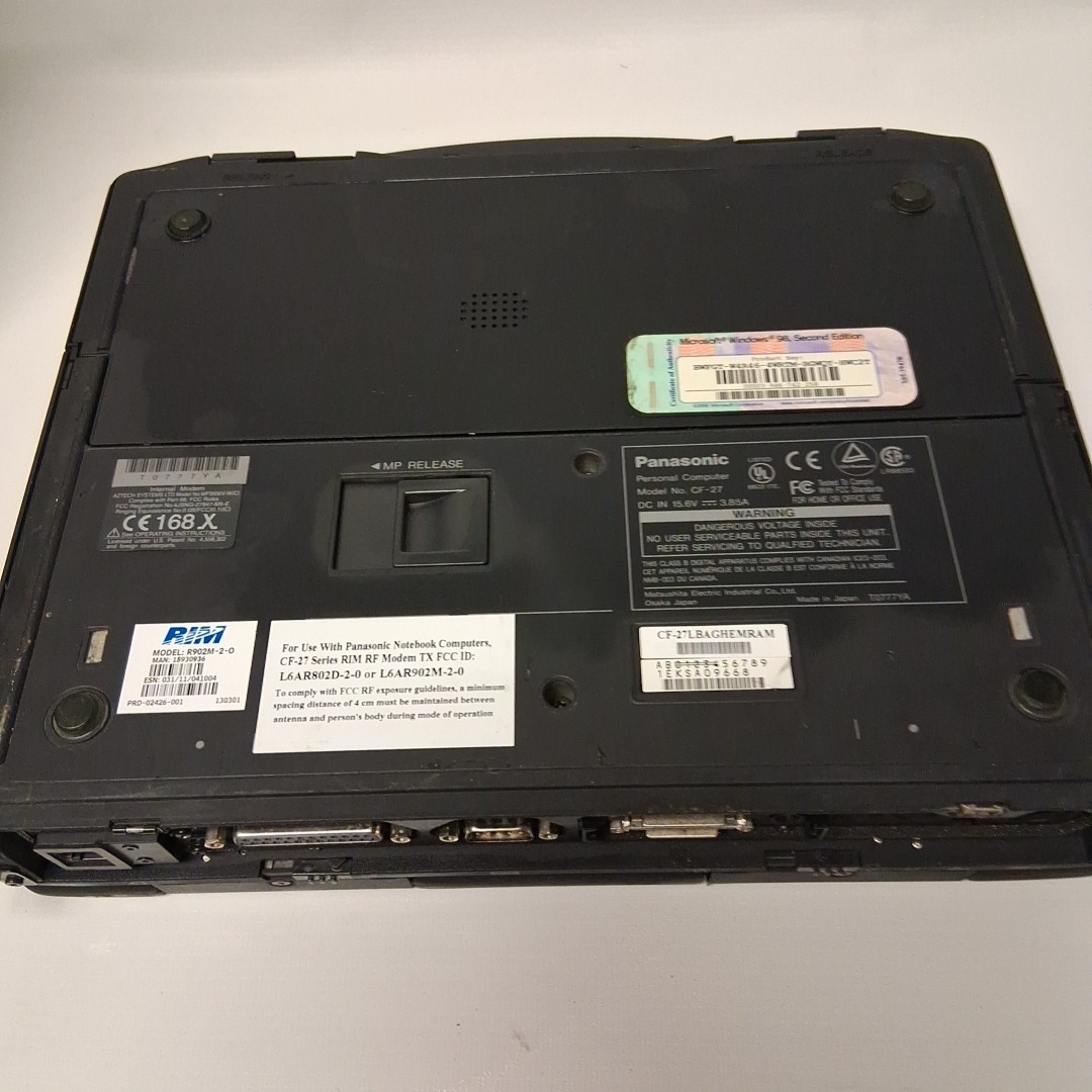 Vintage Panasonic Toughbook CF-27 Laptop PII 300MHz 128MB 10GB Win98-SE ***AS-IS
