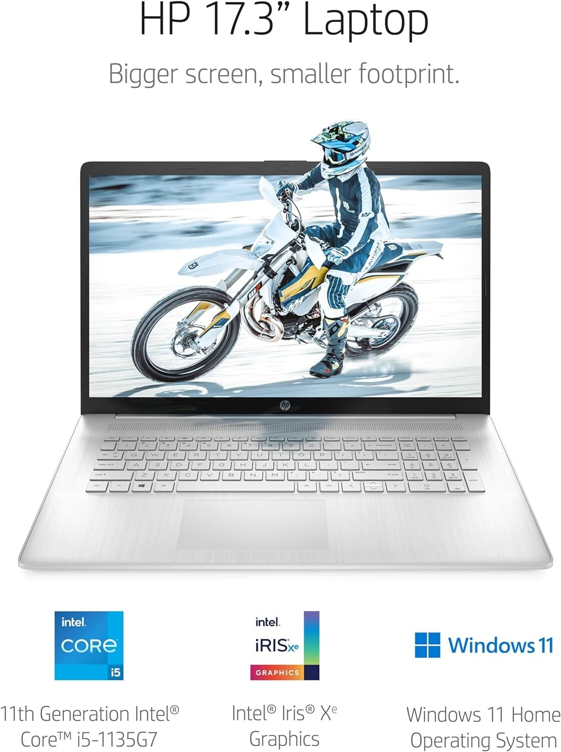 HP 17-cn0025nr laptop 4X573UA#ABA intel core i5-1135G7 17.3″HD 8GB 256GB WIN 11