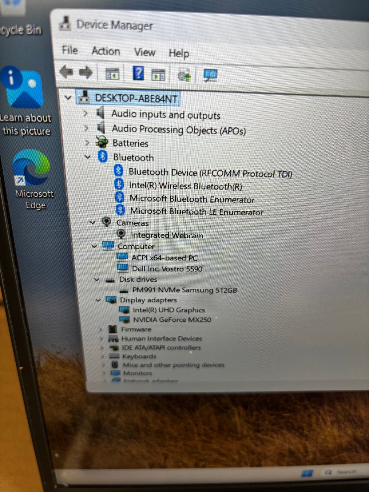 DELL VOSTRO 5590 i7-10510U 1.80GHZ RAM 16GB NVME 512GB SEE THE PHOTO MX 250 2GB
