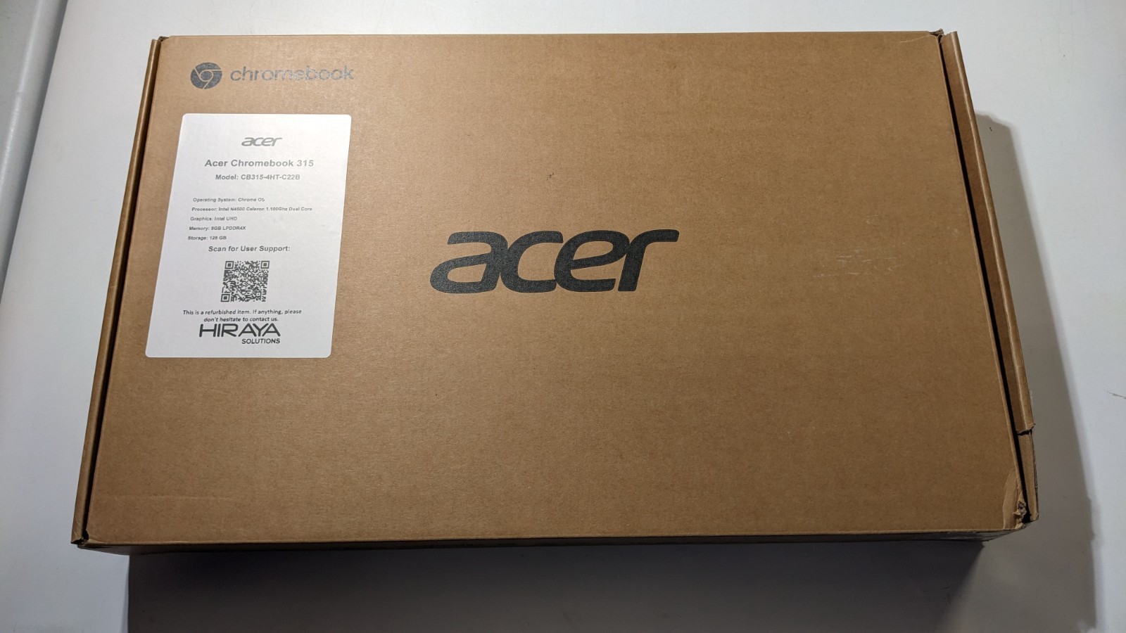 Acer Chromebook CB315-4HT-C22B, 15.6 in Intel Celeron N4500 & 128GB Storage