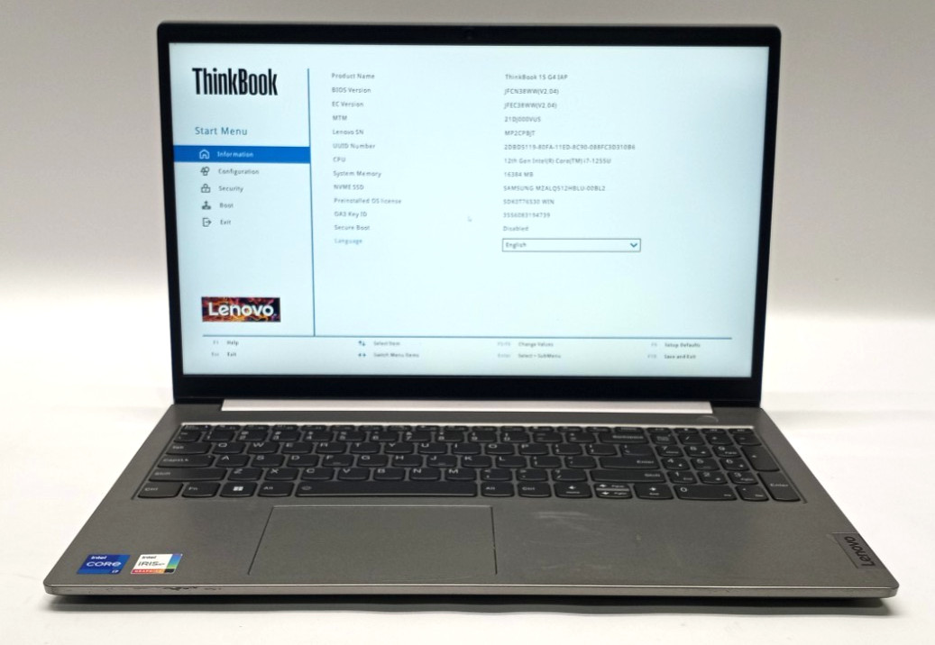 Lenovo ThinkBook 15 G4 IAP TOUCH i7-1255U 16GB RAM 512GB NVMe WIN 11 Pro WH753!