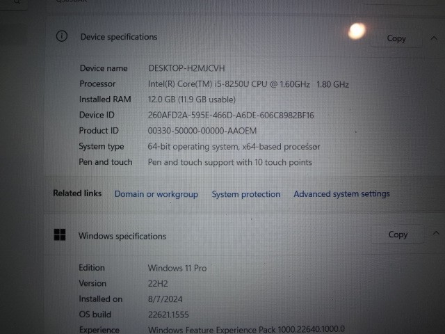 ASUS Q505U 15.6″ Core i5-8250U 1.60 GHz 12GB RAM 256GB SSD Windows 11 Pro Laptop