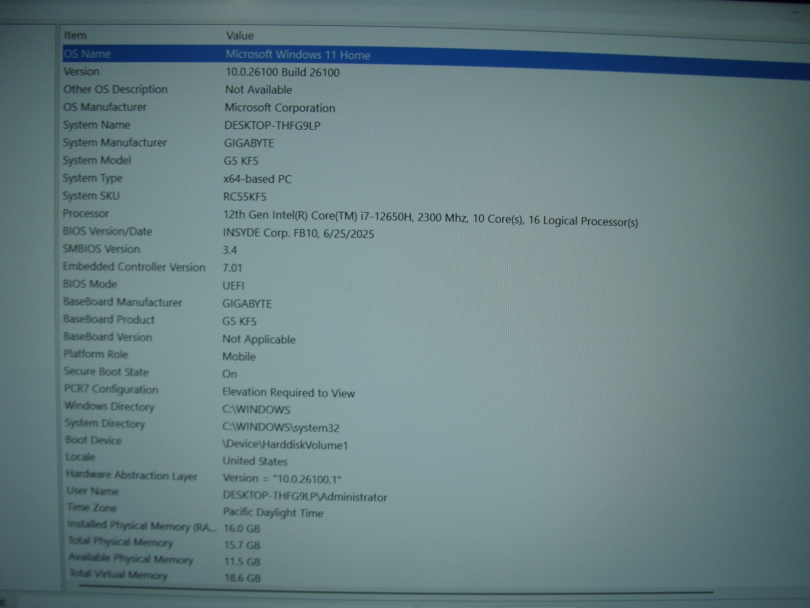 Gigabyte G5 KF5 15.6″ FHD 144hz i7-12650H 2.3GHz 16GB 512GB RTX 4060 Win 11 Home