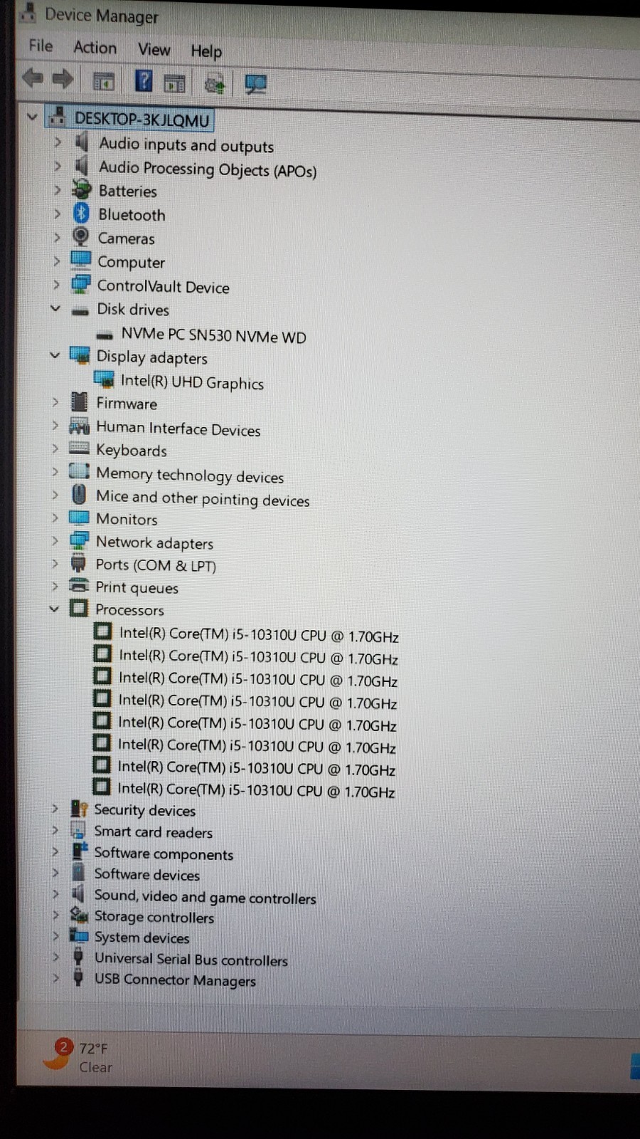DELL Latitude 5510 Laptop i5-10310U 8GB RAM 256GB NVMe SSD Windows11 PRO mint