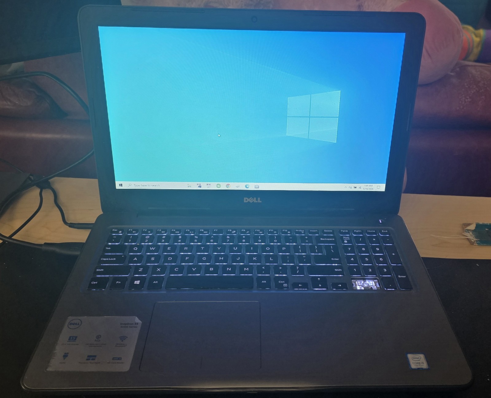 Dell Inspiron 15 5000 Series 15.6″, Intel Core i5 7th Gen 2.5 GHz. NO HDD or SSD