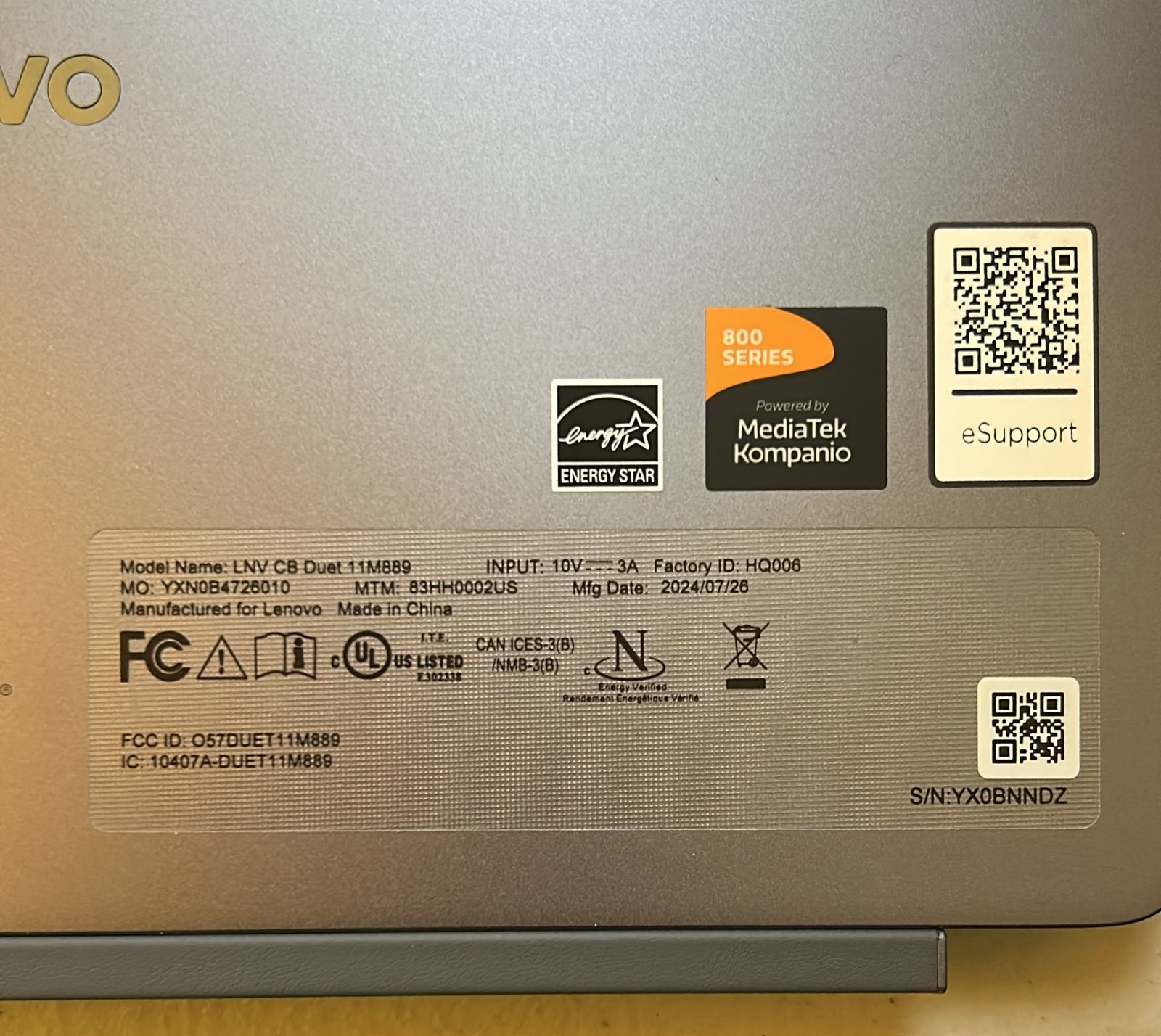 Lenovo Chromebook Duet 11M889 10.95″ 4GB 128GB eMMC 2-in-1 Chromebook Keyboard