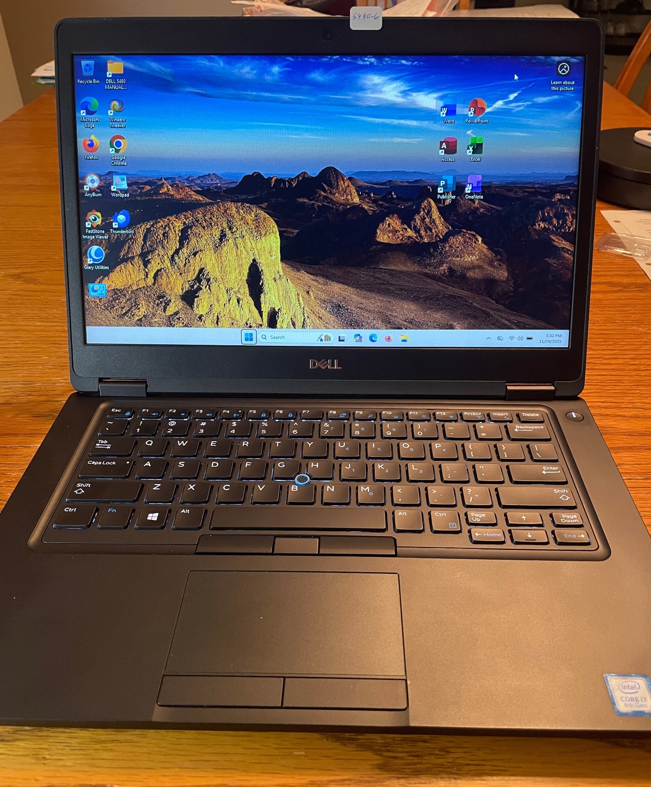 Dell 5490 14″ Laptop i7-8650U– 16GB/512gb+1tb/Win11 Pro 25H2+Office 2021-6 MORE