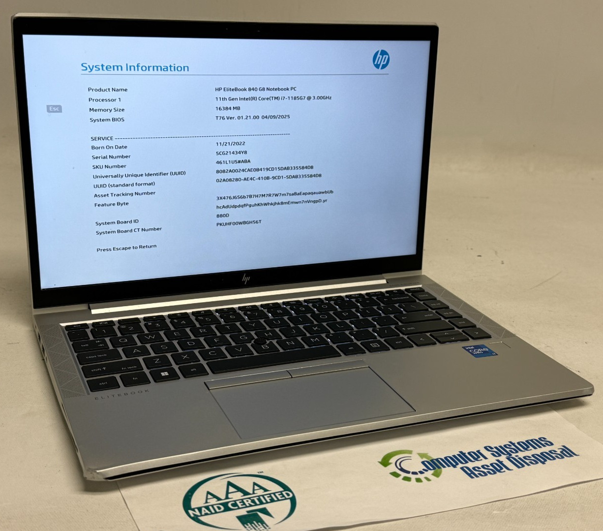 HP EliteBook 840 G8 14″ Touch (i7-1185G7 – 16GB RAM – 256GB SSD – Win11Home)