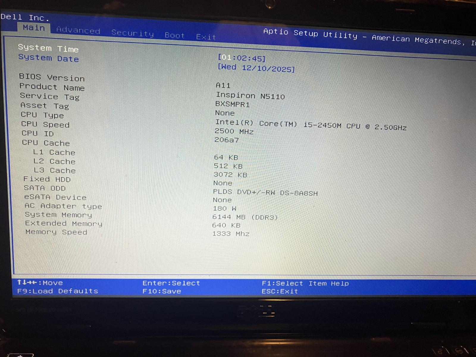 Dell Inspiron N5110 Intel i5-2450M 2.5GHz 6 GB NO HDD Laptop PARTS
