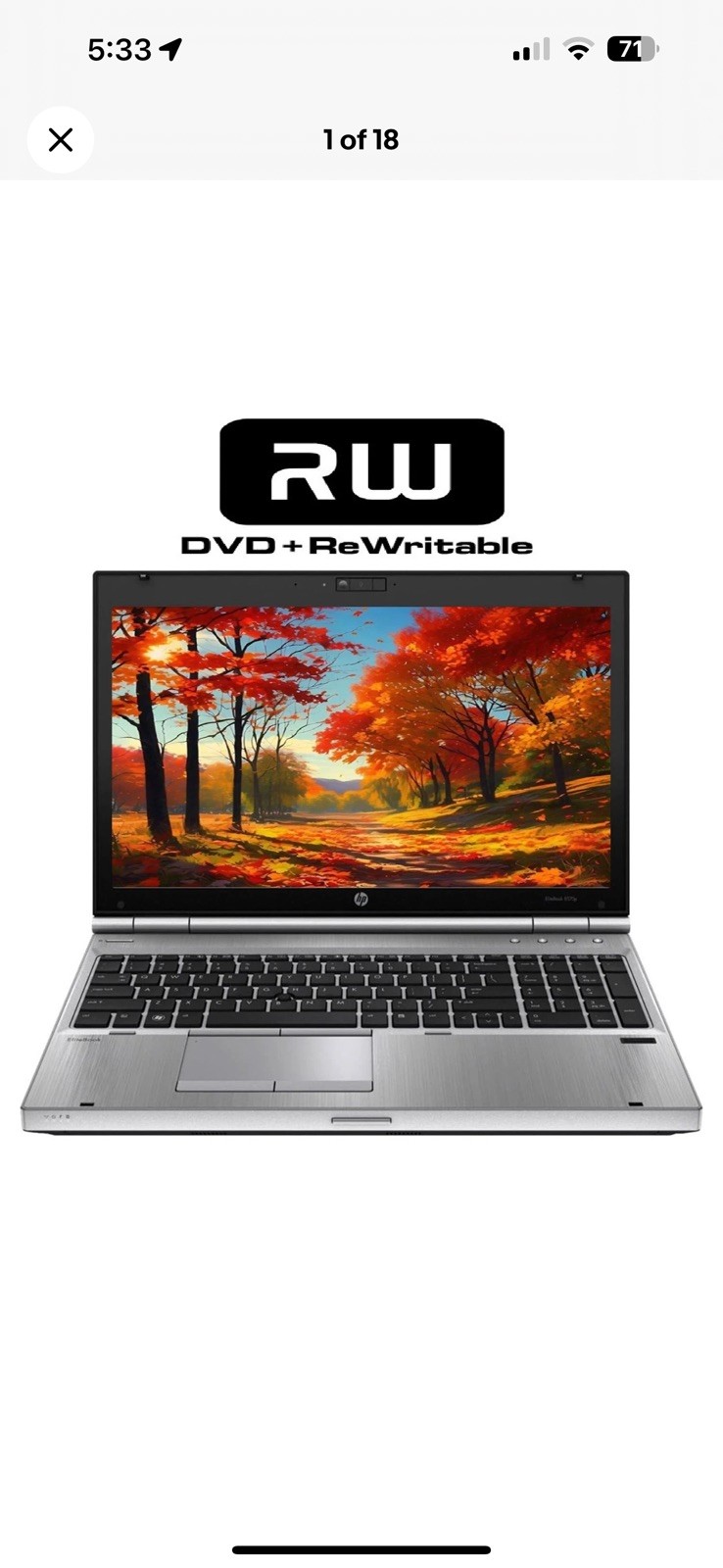 15.6″ HP EliteBook Laptop PC: Intel i5! 16GB RAM – 480GB SSD! Windows 10! DVD-RW