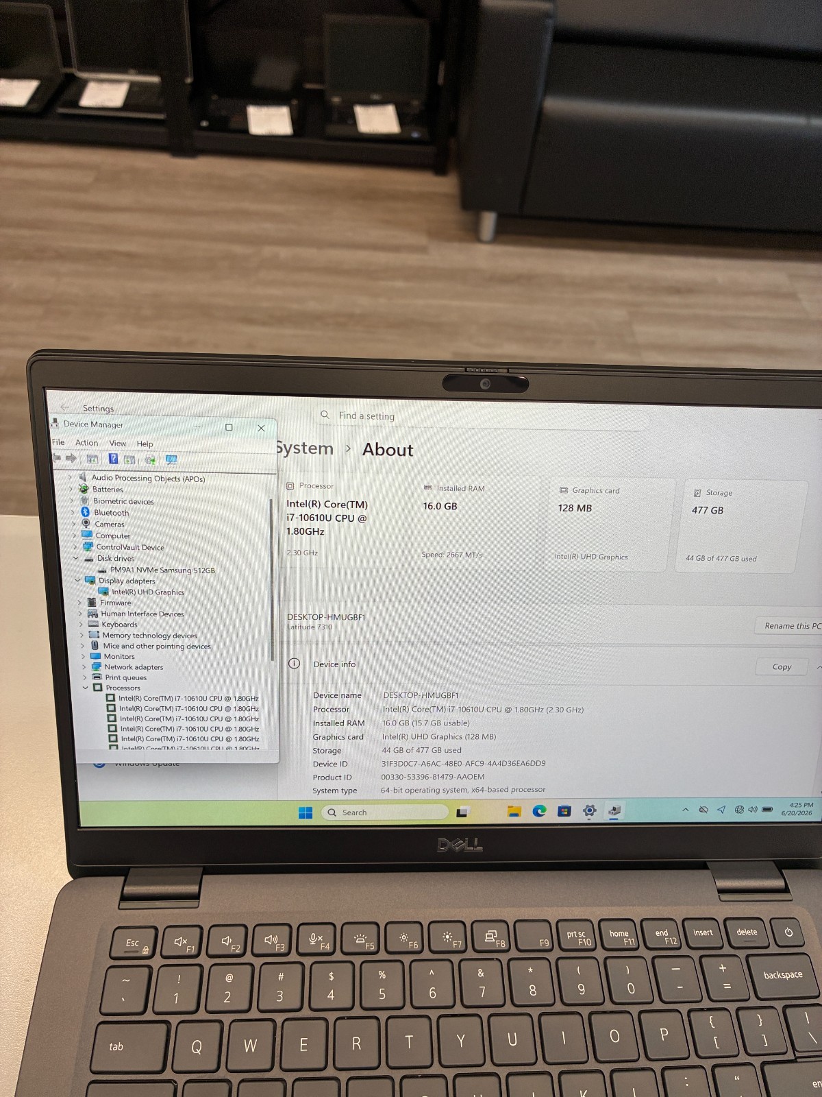Dell Latitude 7310: 13.3″ / i7-10610U / 16Gb / SSD 512Gb / Win 11 Pro