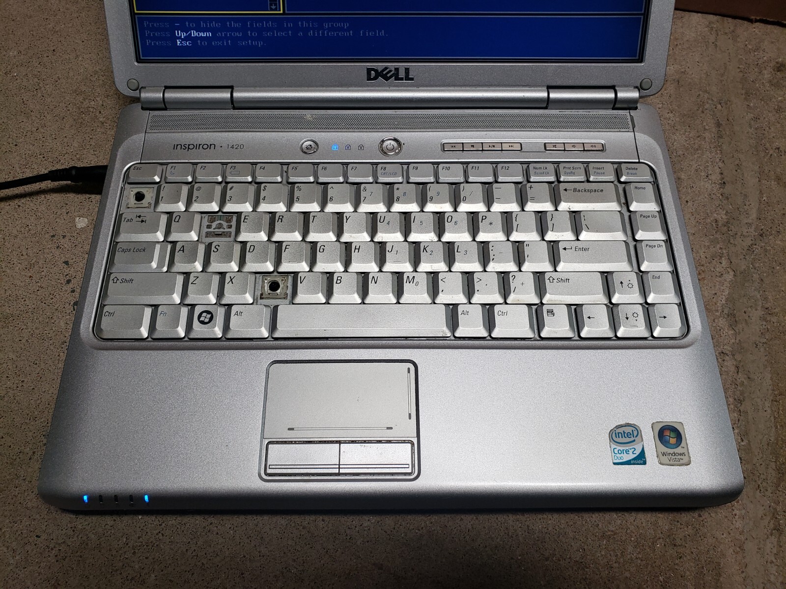 Dell Inspiron 1420 Laptop Computer 2GHz 2GB No HDD PARTS REPAIR