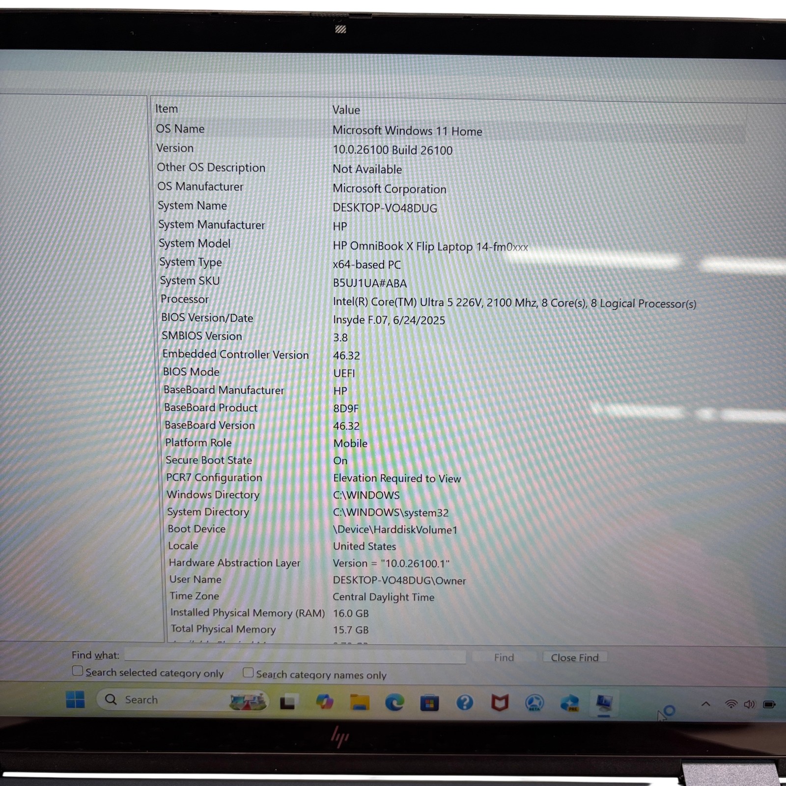 HP OmniBook 14-fm0013dx Win 11 Core Ultra 5 226V 2.1GHz 16GB RAM 512GB SSD 14″