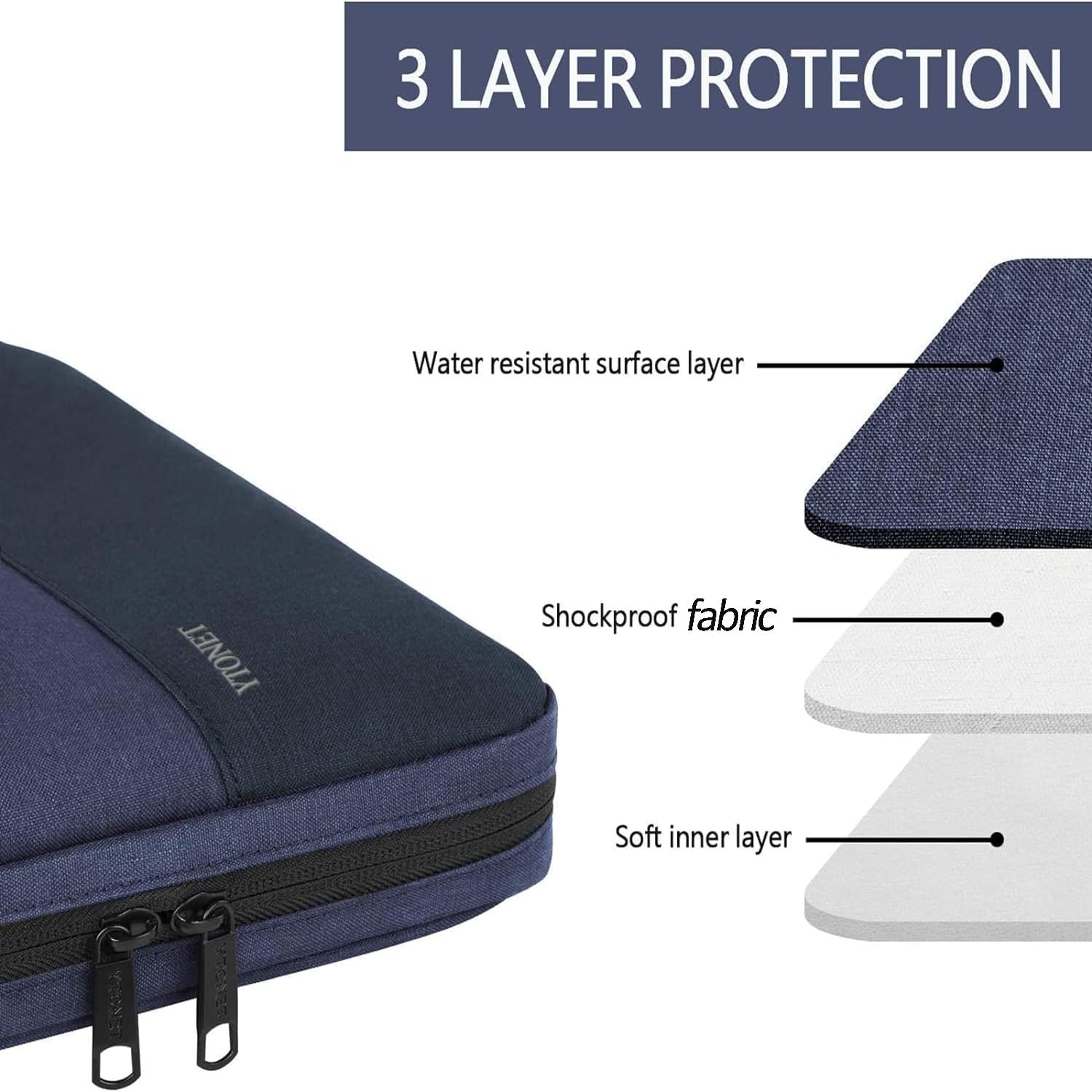 Laptop Sleeve Case 15.6 Inch, Slim Water Resistant Laptop Cover with Handle