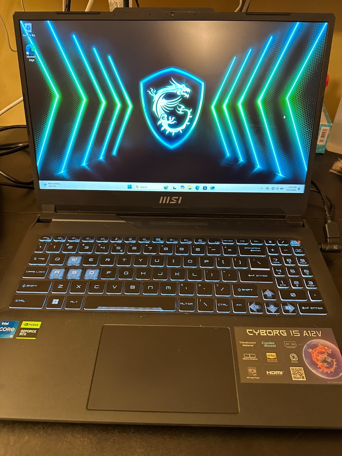 MSI Cyborg 15 A12V 15.6″ i5-12450H 16GB DDR5 RAM 512GB Nvme GeForce RTX 4050 6GB