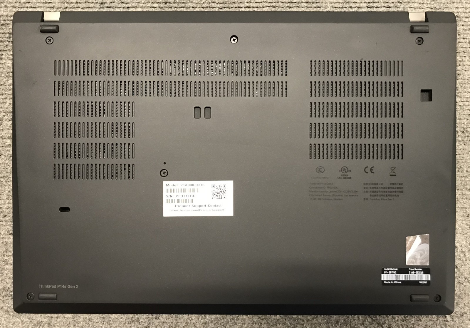 Lenovo ThinkPad P14s Gen 2a 14″ Laptop Ryzen 7 PRO 5850U 16GB RAM 1TB NVMe As Is