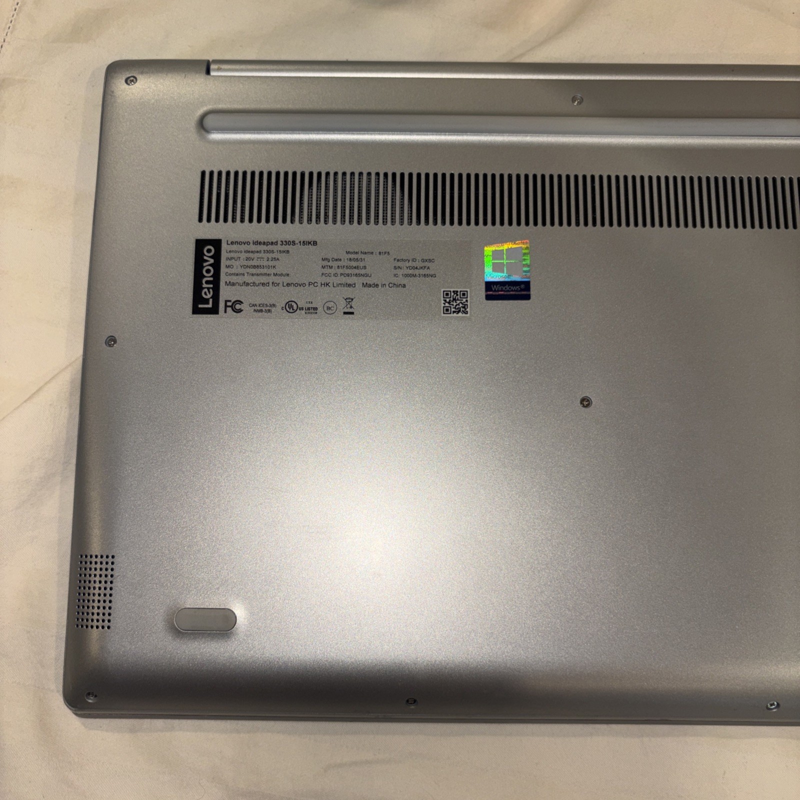Lenovo Ideapad 330S 81F5 15.6″ FHD Intel i5-8250U 1.60GHz 8GB RAM 120GB HDD W11H