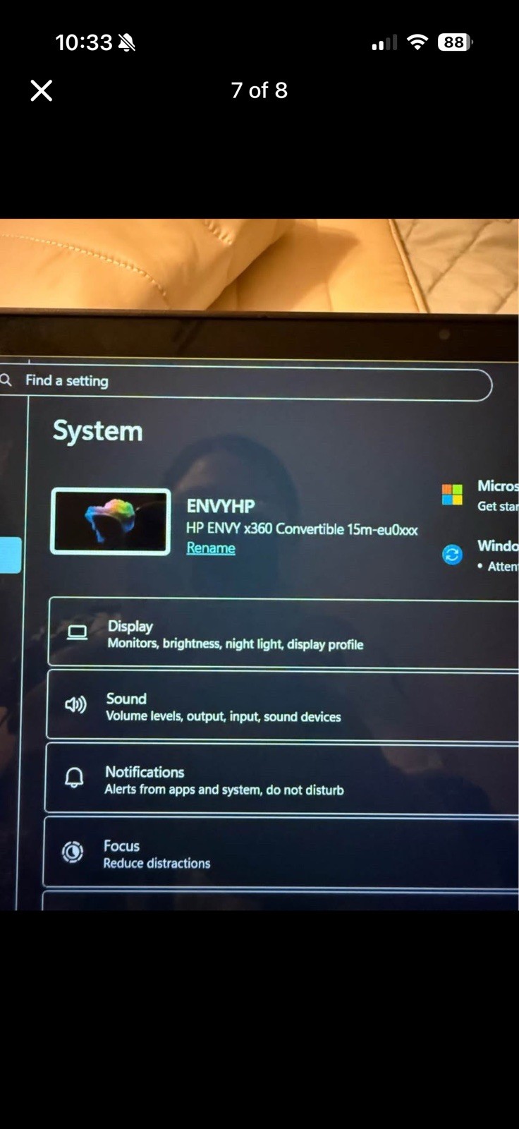 HP Envy X360 15-EE1083CL Laptop AMD Ryzen 7, 5700U, 512GB, 16GB RAM, No OS