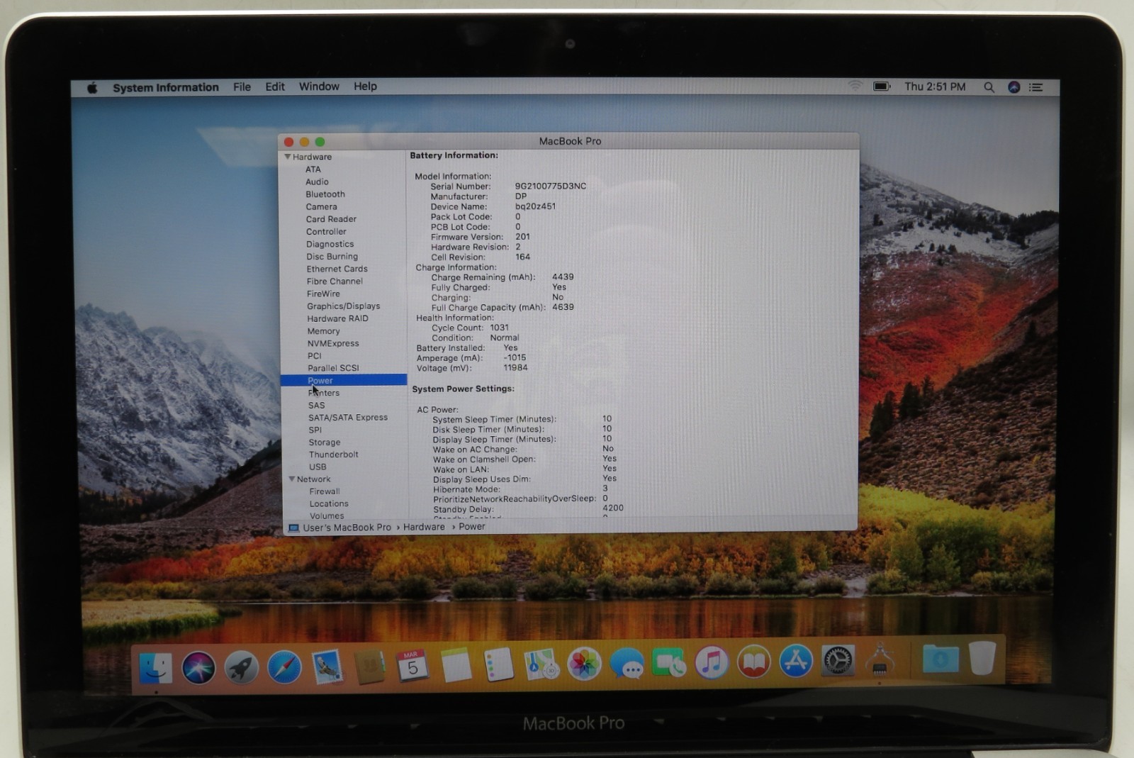 2011 Apple MacBook Pro13″ A1278 _ i5-2435M _ 4GB / 512GB _ macOS