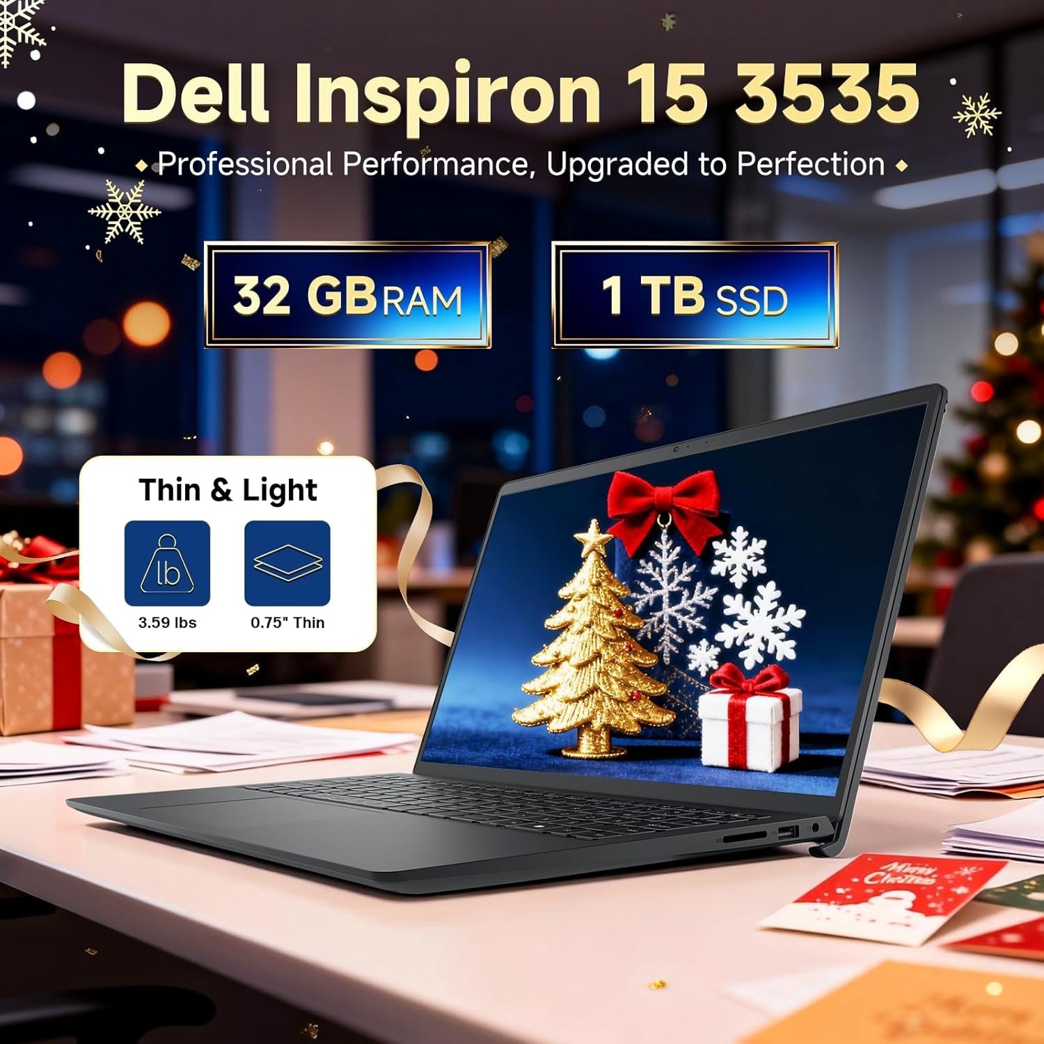 Dell Inspiron 15.6″ Touchscreen Laptop, Ryzen 7 7730U, 16GB RAM + 1TB SSD