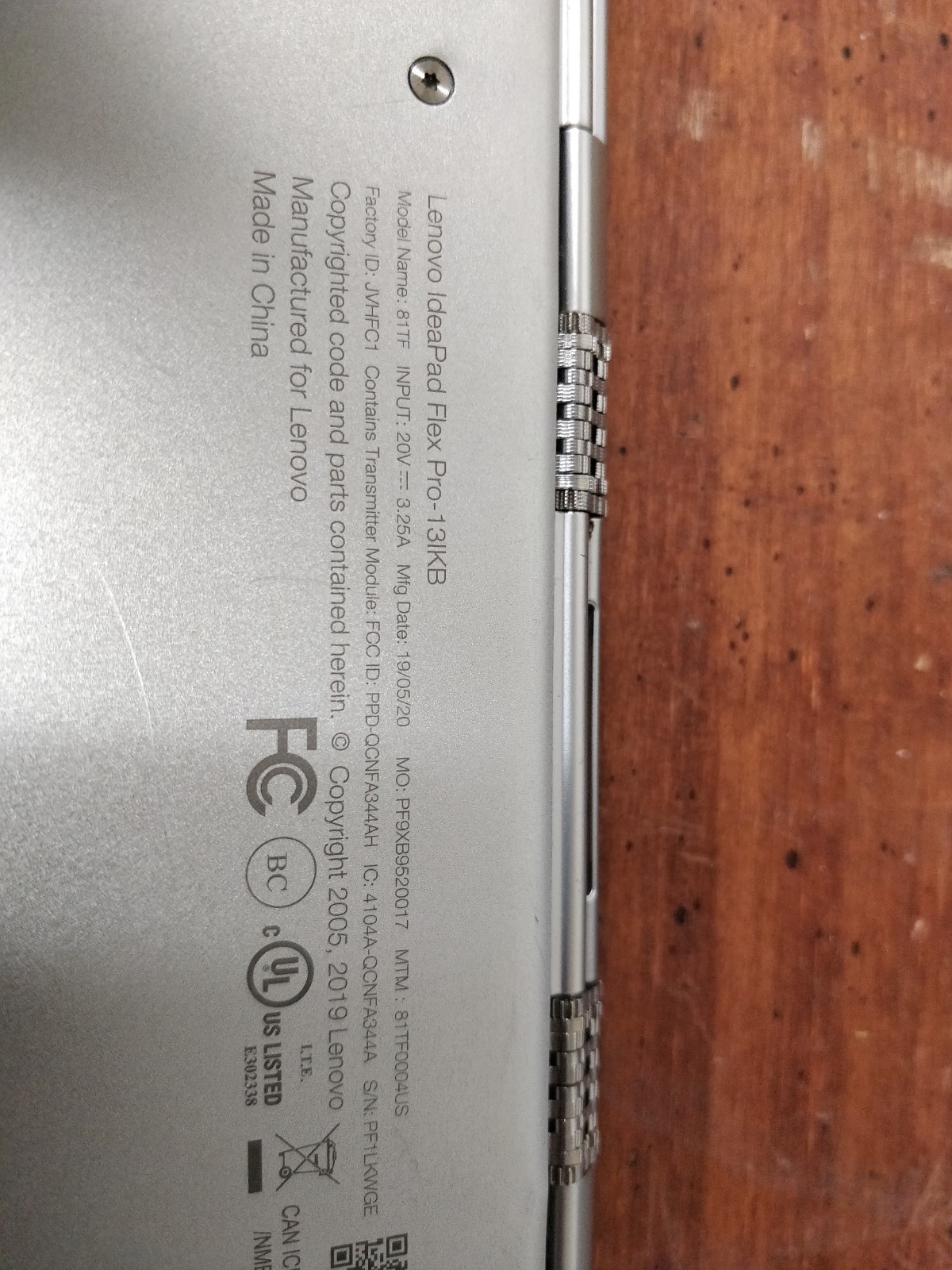 IdeaPad Flex Pro-13IKB INTEL CORE I7-8550U@1.80GHz 8GB RAM NO DRIVE PARTS 8792