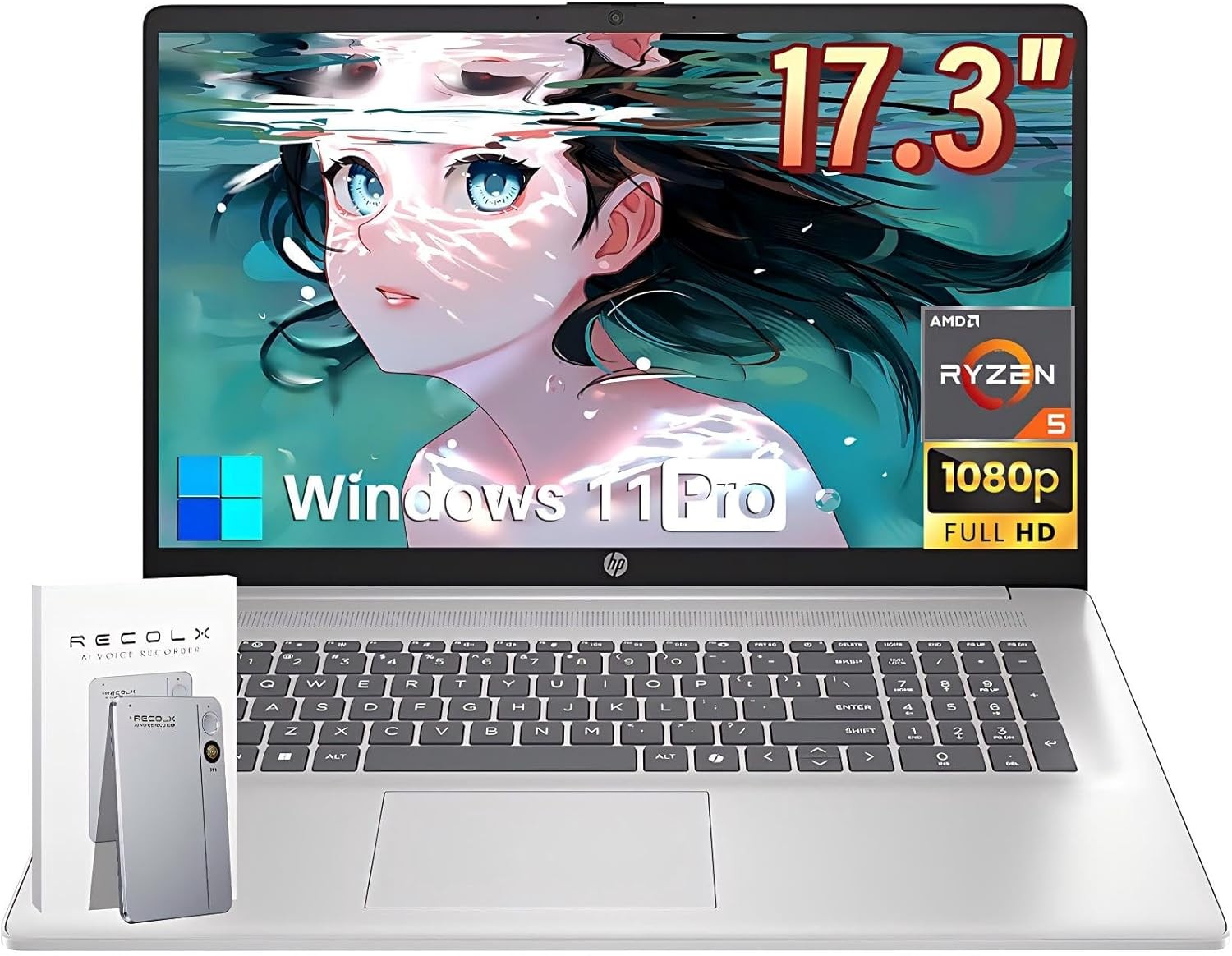 HP 17.3″ FHD IPS Anti-Glare Display AMD Ryzen 5 7430U 16GB RAM, 1TB SSD Win 11 P