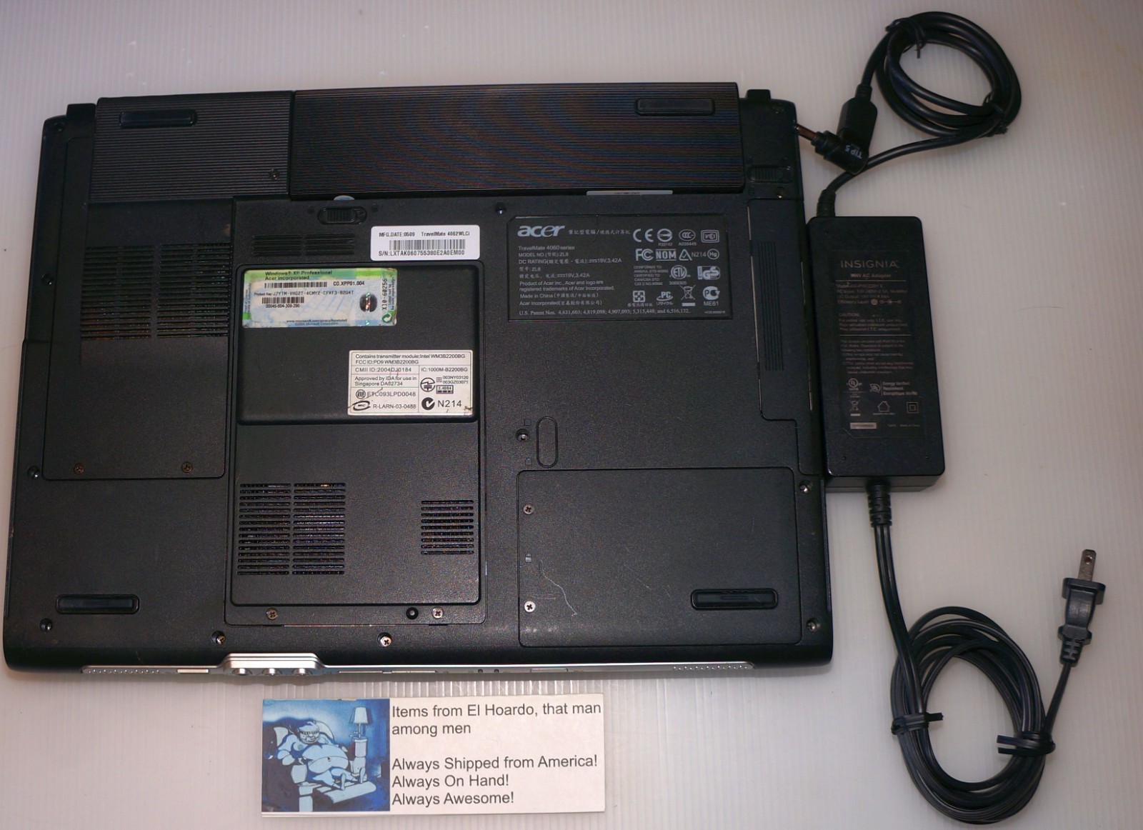 Acer Travelmate 4062 WLCi Laptop 1GB Ram 80GB HDD 1.73 Ghz Pentium M Win XP DVD