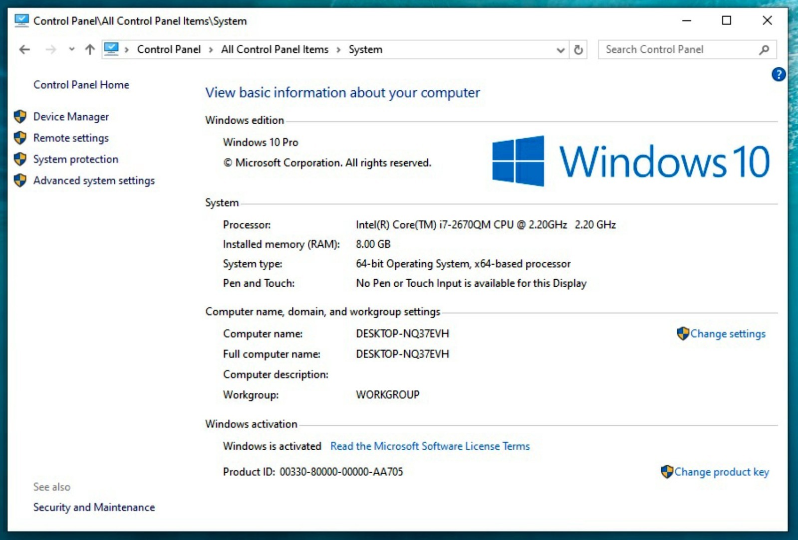 Hp pavilion dv6 notebook, 250GB SSD, 8GB DDR3 Ram, Charger, USB Wireless, Win 10