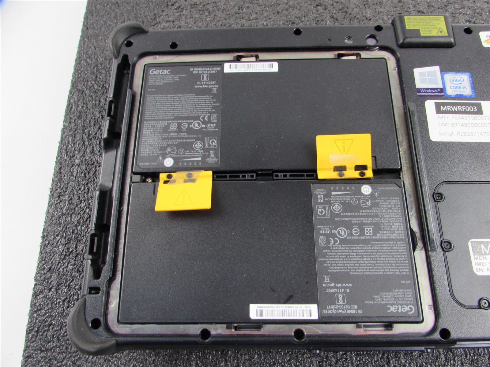 GETAC RUGGED TABLET F110 (G4) 1920X1080 FHD I5-7200U 128GB SSD 8GB RAM NO O.S