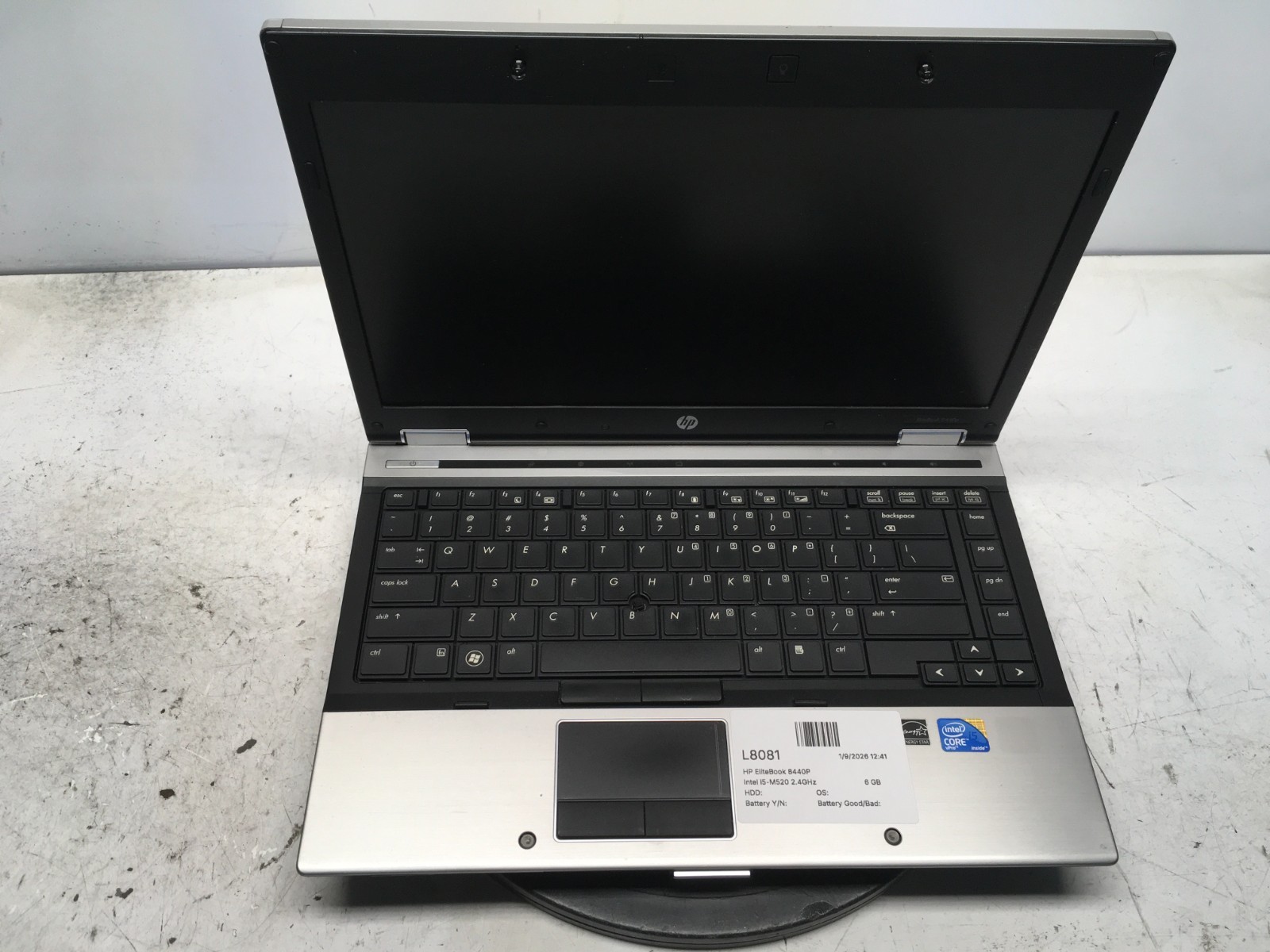 HP EliteBook 8440P Intel i5-M520 2.4GHz 6 GB NO HDD