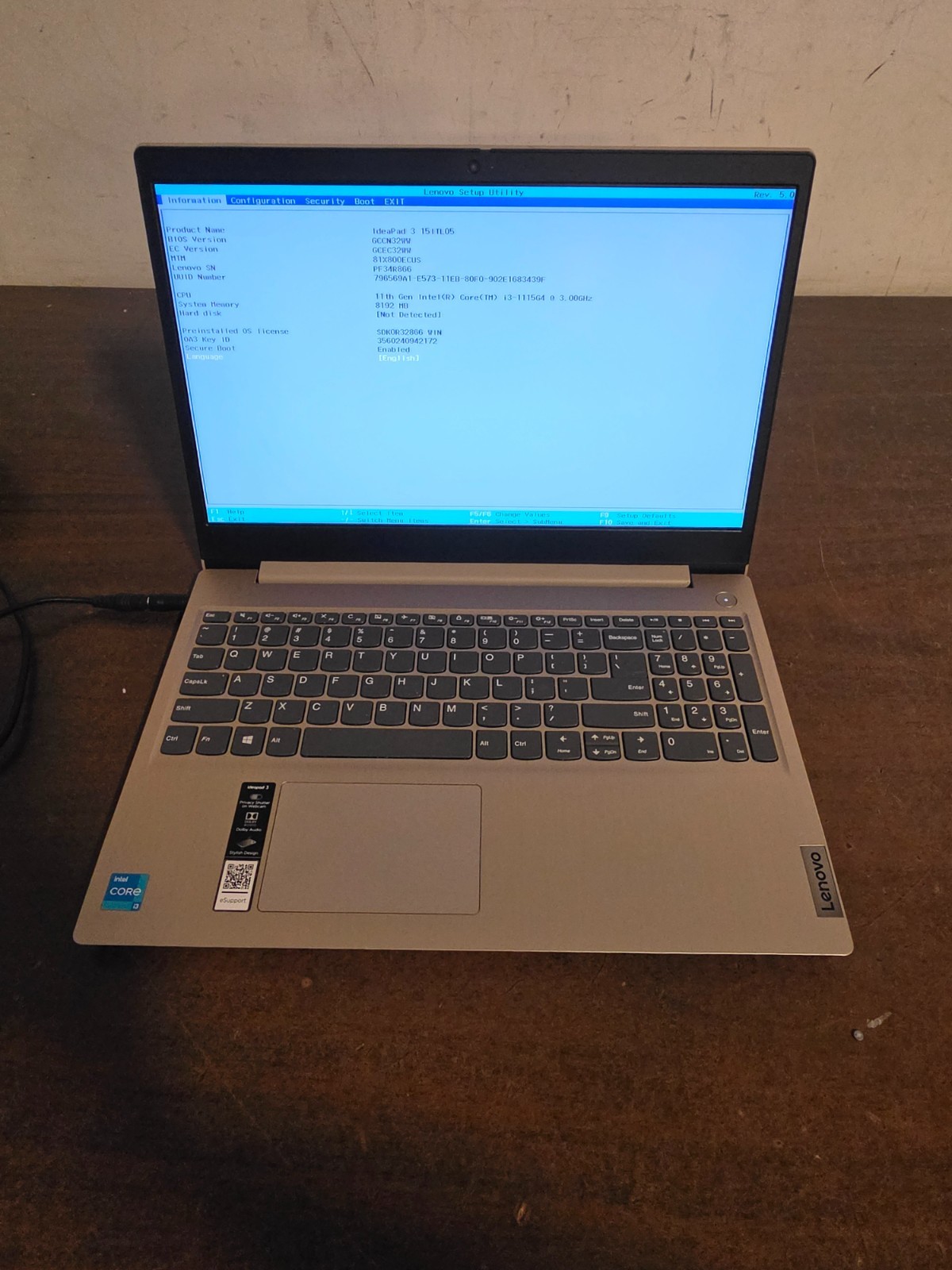 Lenovo Ideapad 3 15ITL05 11th Gen i3-1115G4 8GB 15.6″ Laptop – FPNW