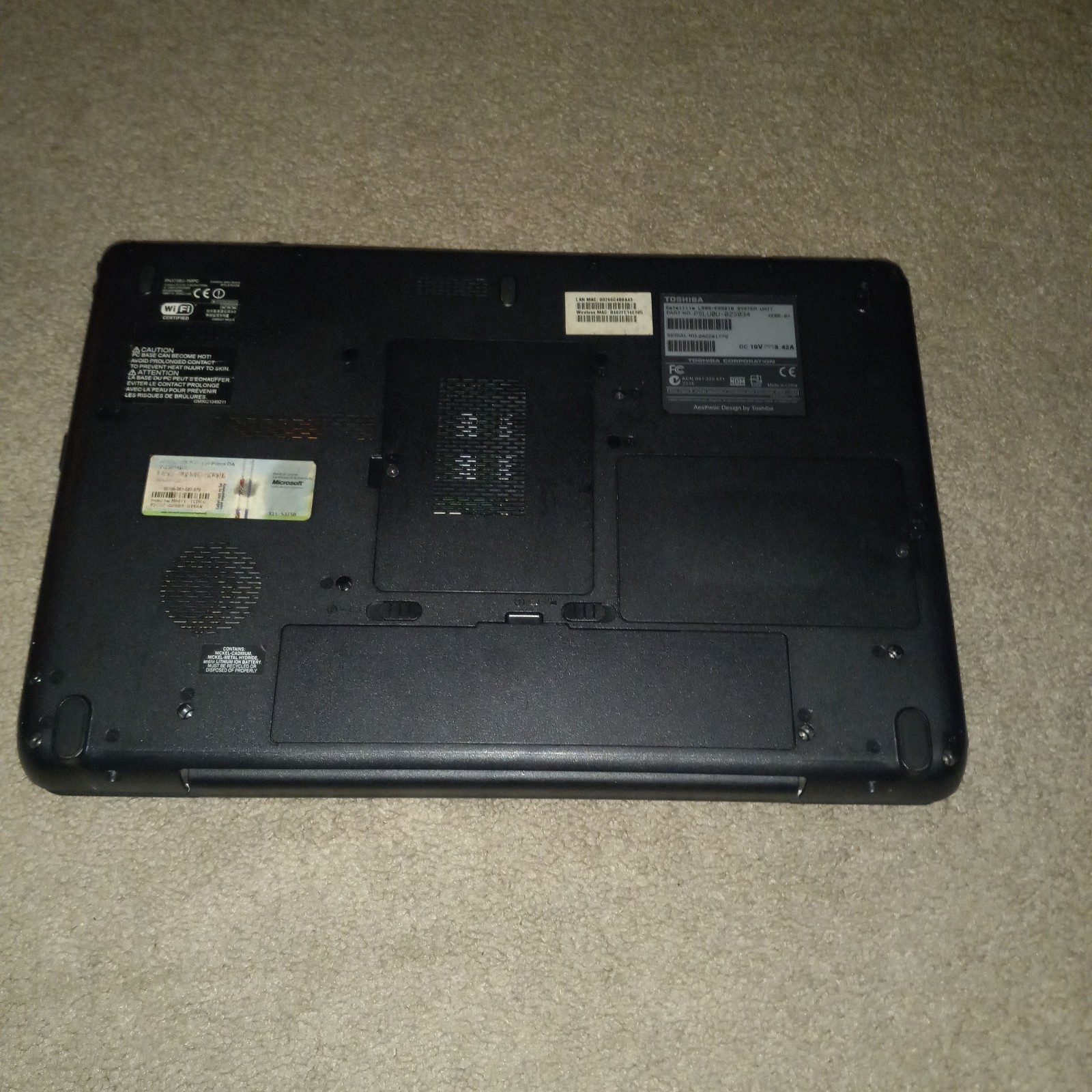 Toshiba Satellite L505-ES5018 Pentium Dual Core T4400 2.20GHz Laptop