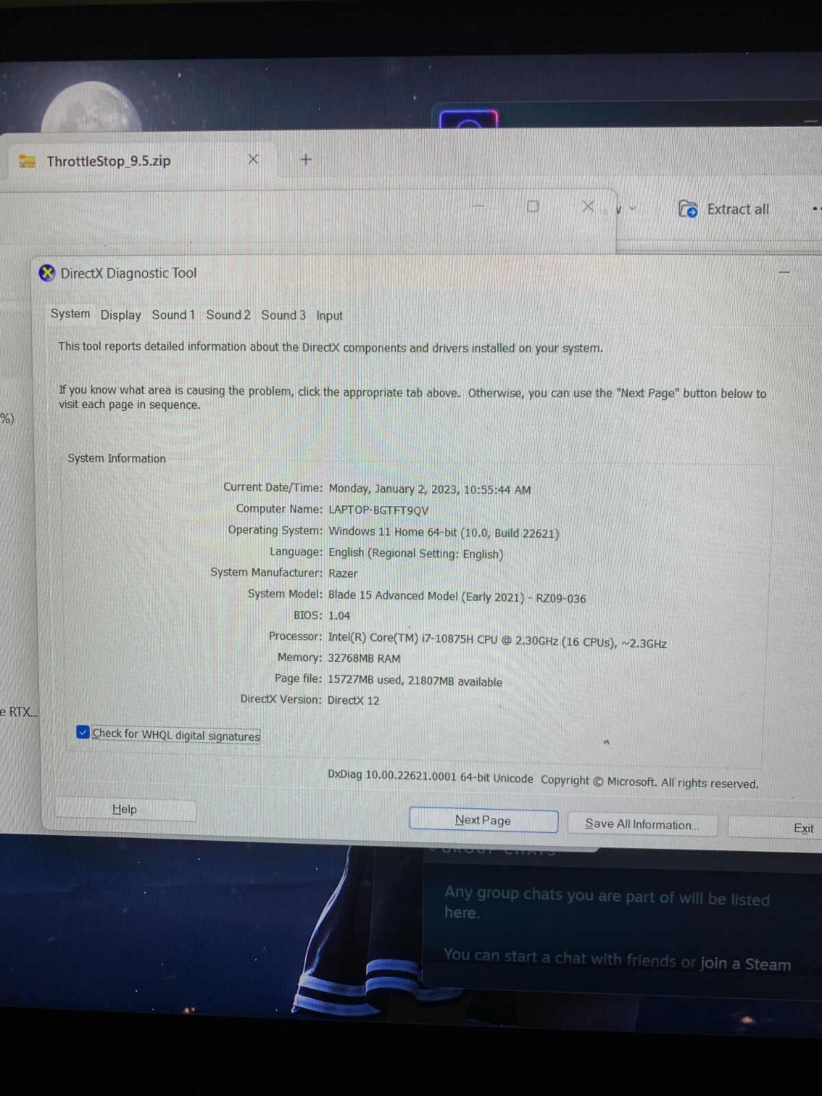 Razer – Blade 15 Advanced – 15.6″  RTX 3080- FHD-360HZ – Intel Core i7 – 32GBRAM