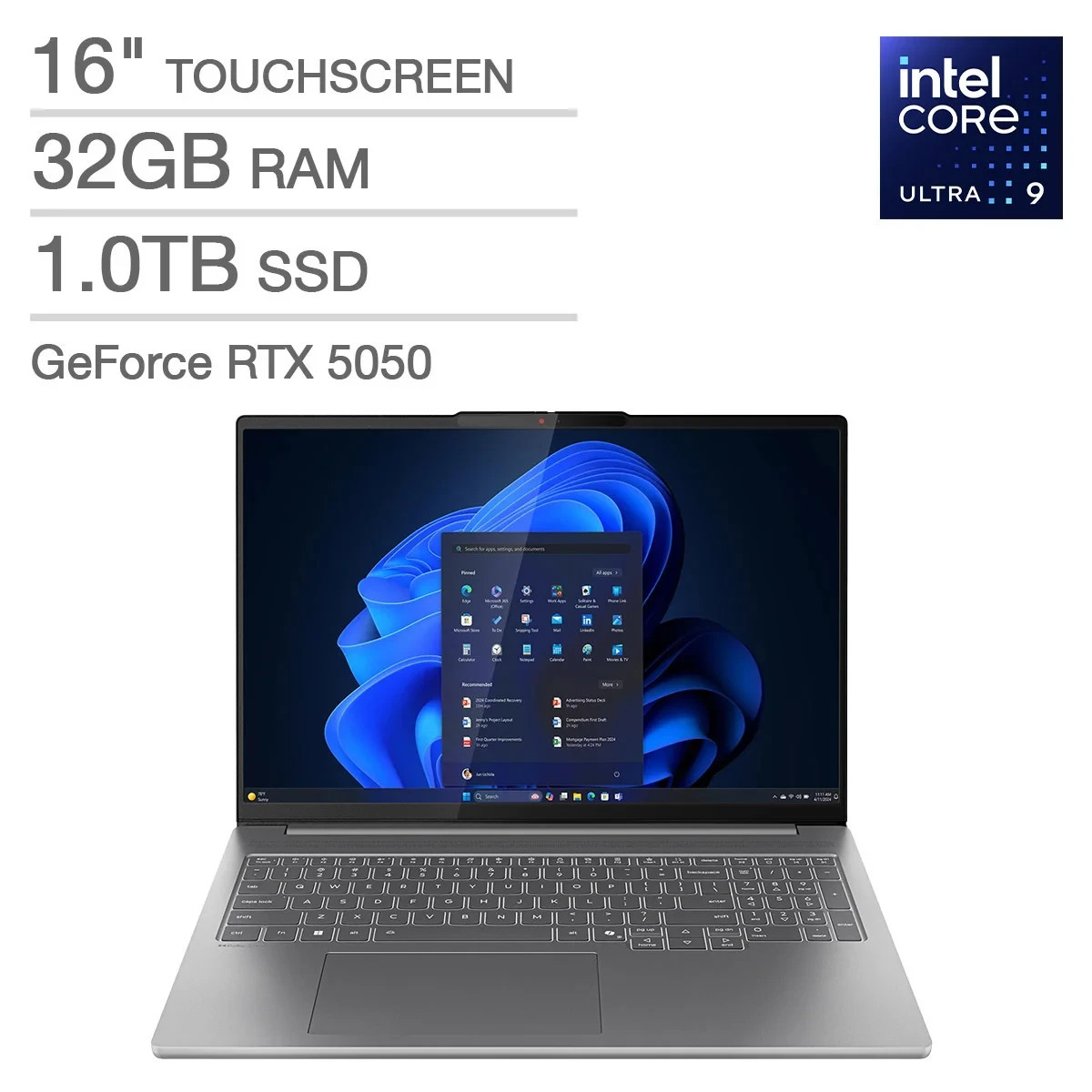 Lenovo IdeaPad Pro 5i Touch Laptop Ultra 9 285H RTX 5050 32GB 1TB 83JM0019US